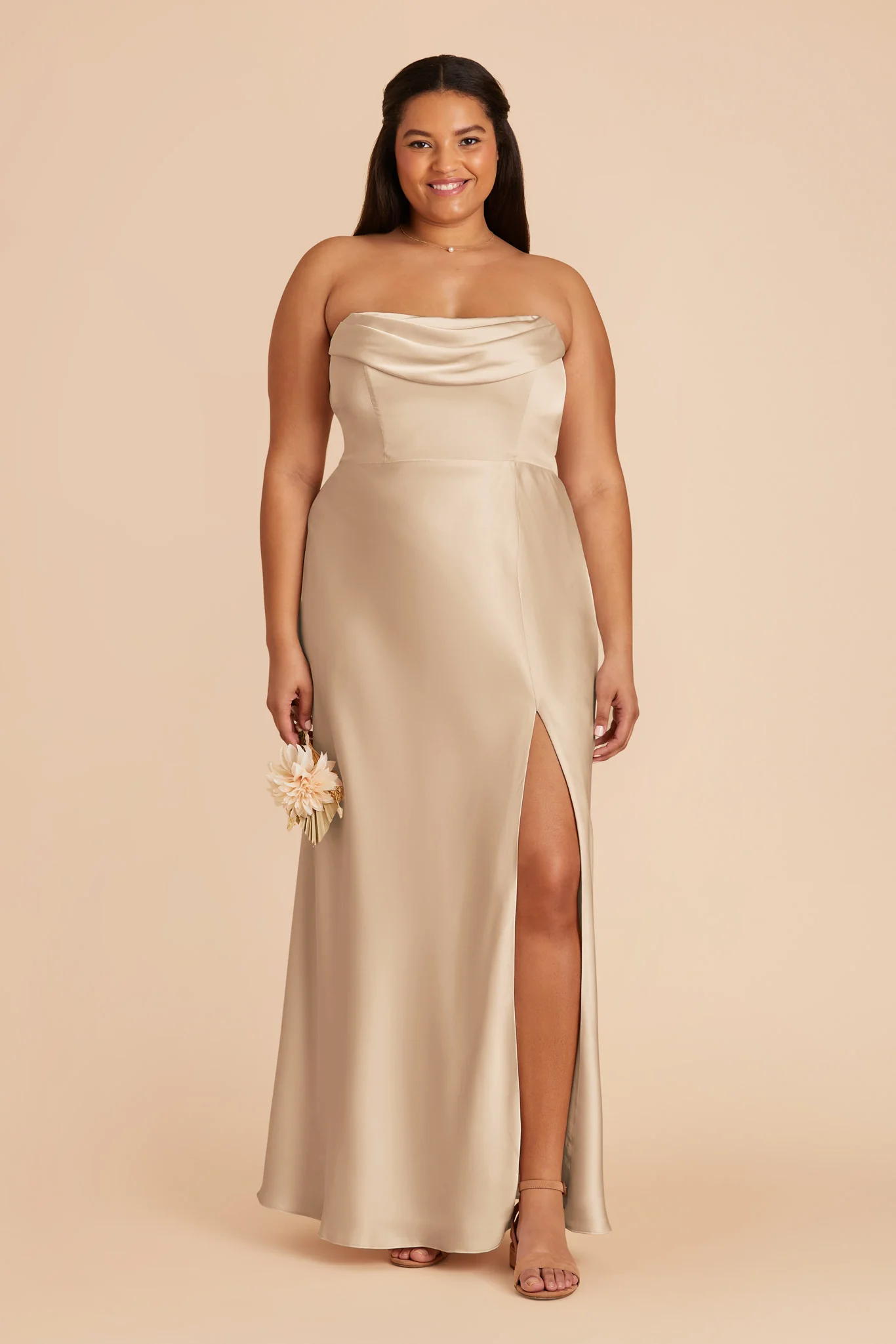 Matte Satin Gold Dress - XNAUWBI