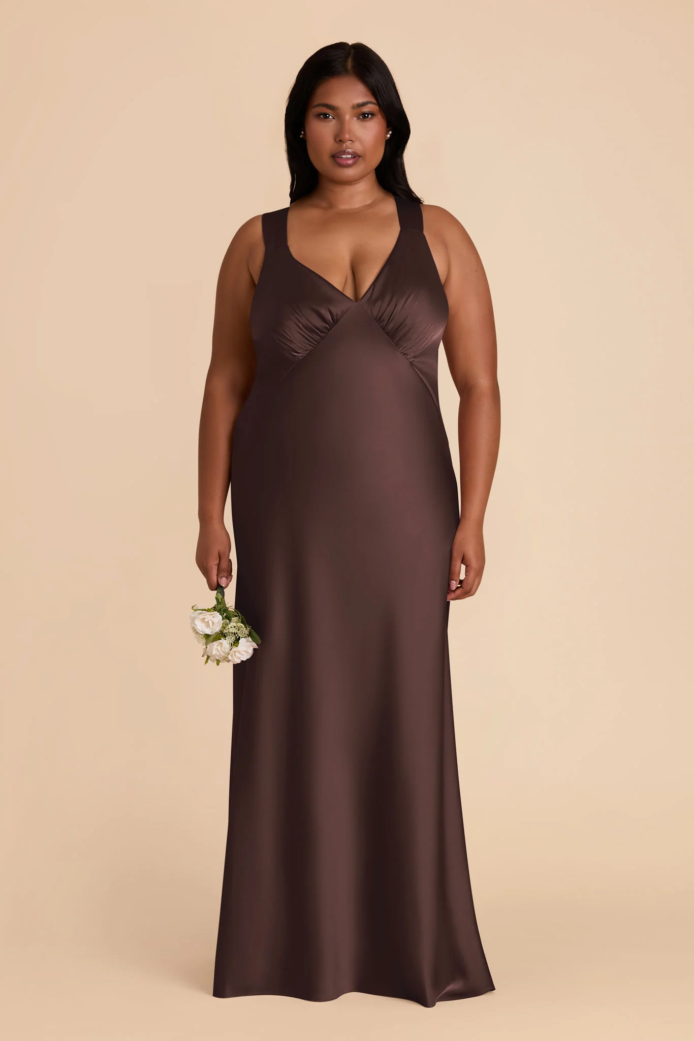 Matte Satin Espresso Dress - XNAUWBI