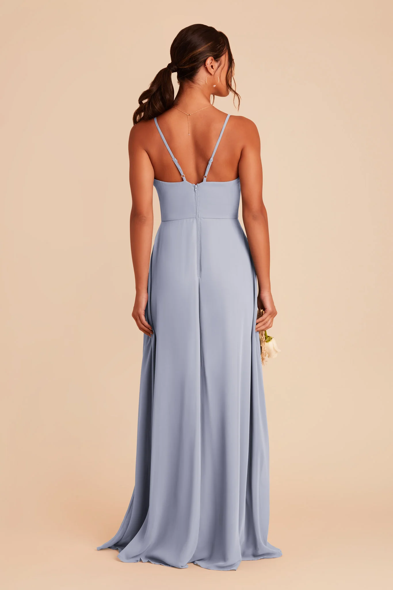 Chiffon Dusty Blue Dress - XNAUWBI
