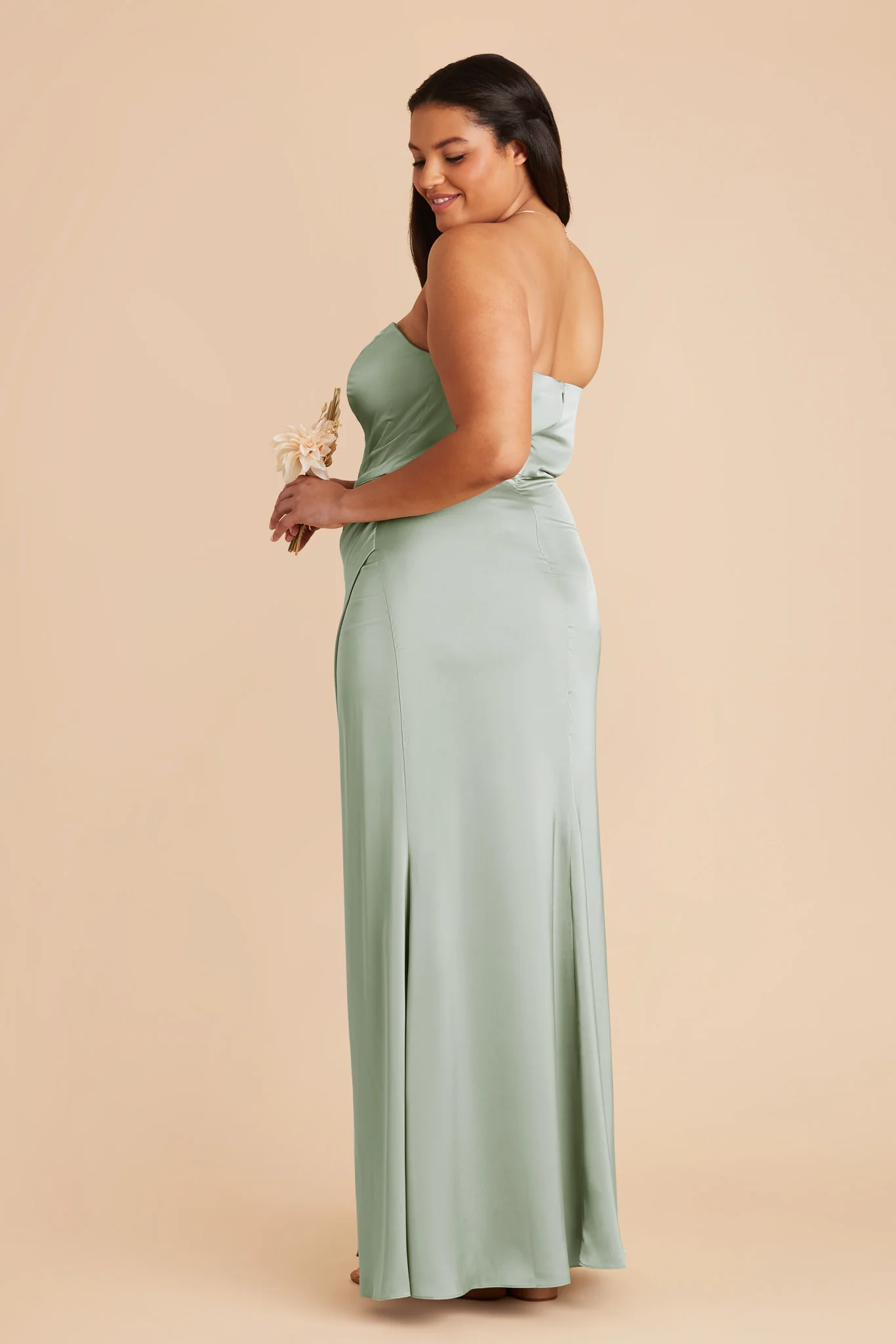 Matte Satin Sage Dress - XNAUWBI
