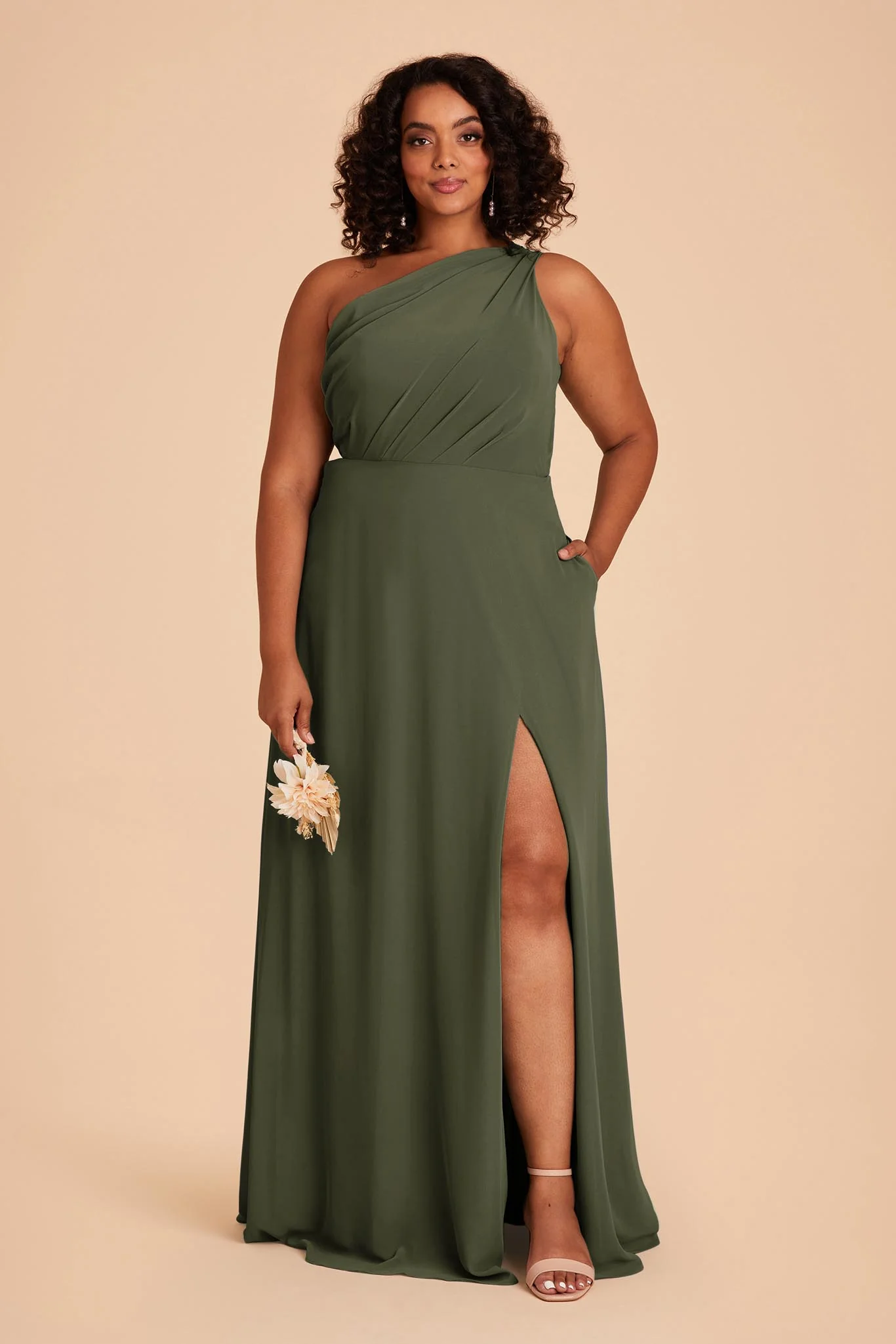 Chiffon Olive Dress - XNAUWBI