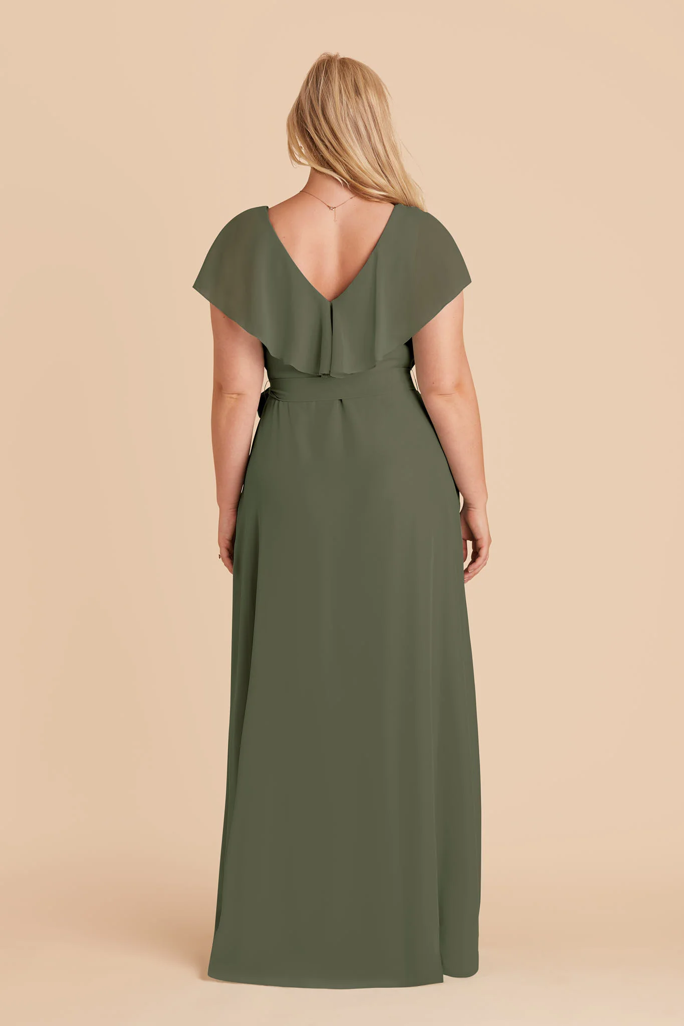 Chiffon Olive Dress - XNAUWBI