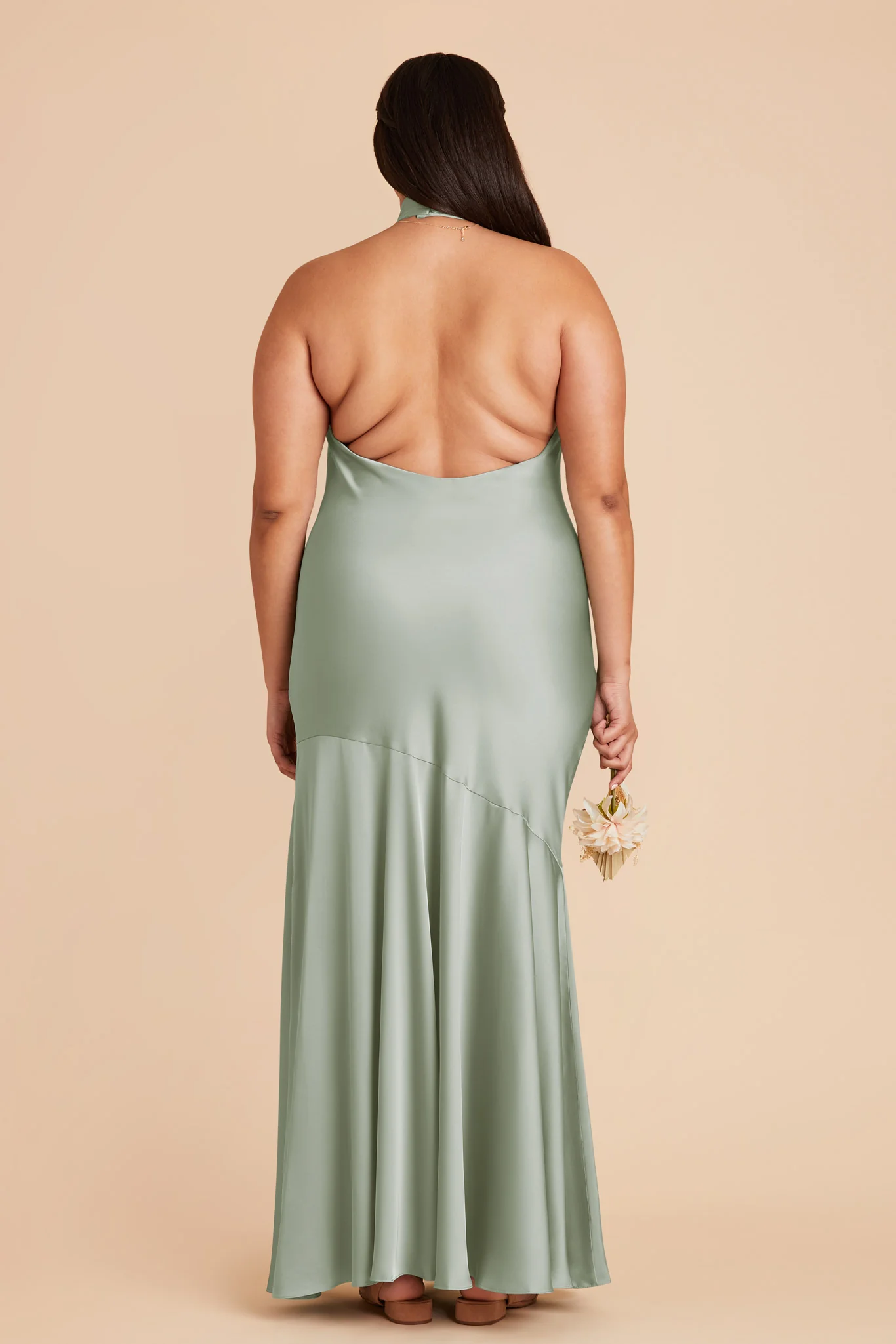 Matte Satin Sage Dress - XNAUWBI