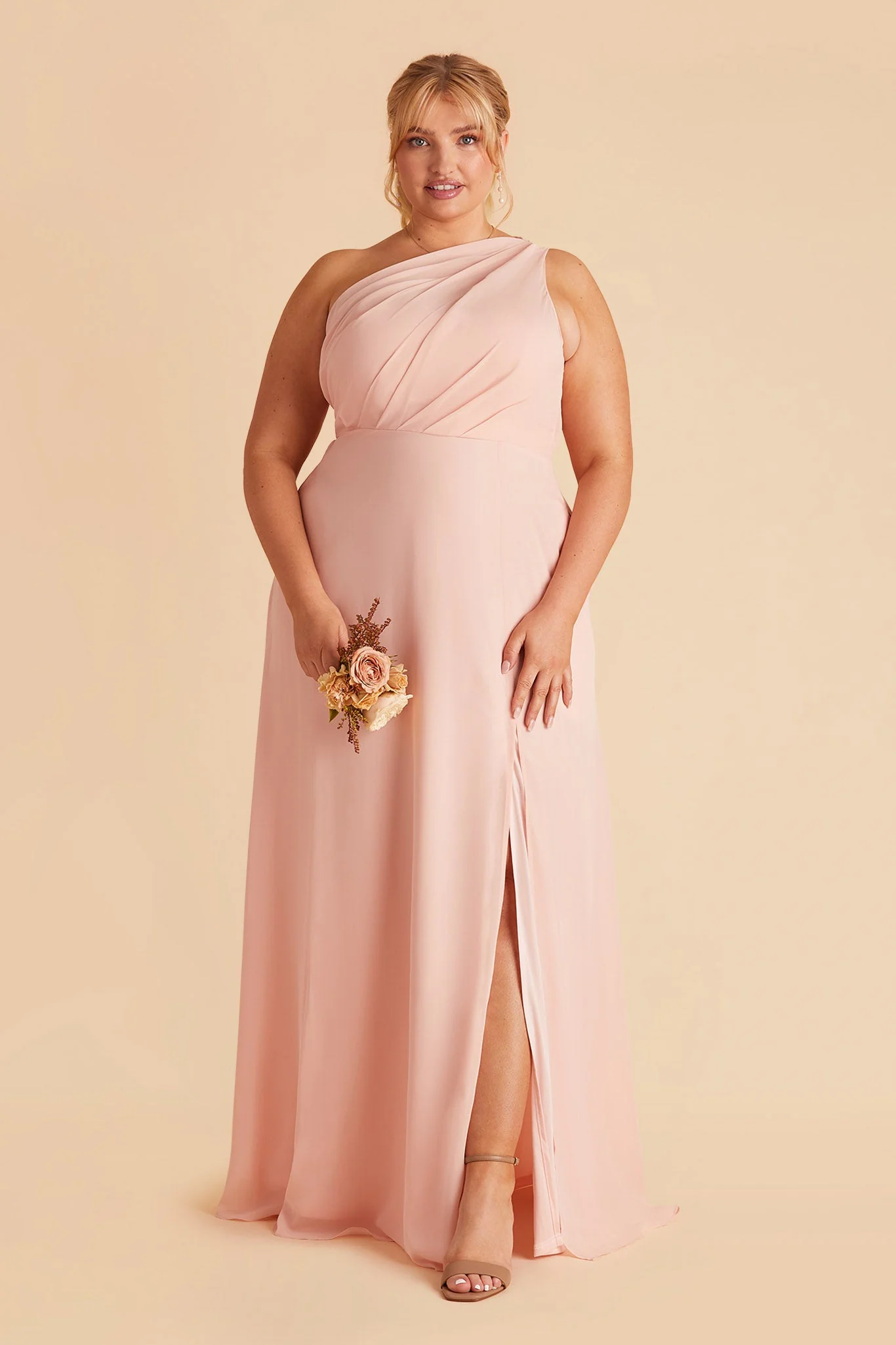 Chiffon Blush Pink Dress - XNAUWBI
