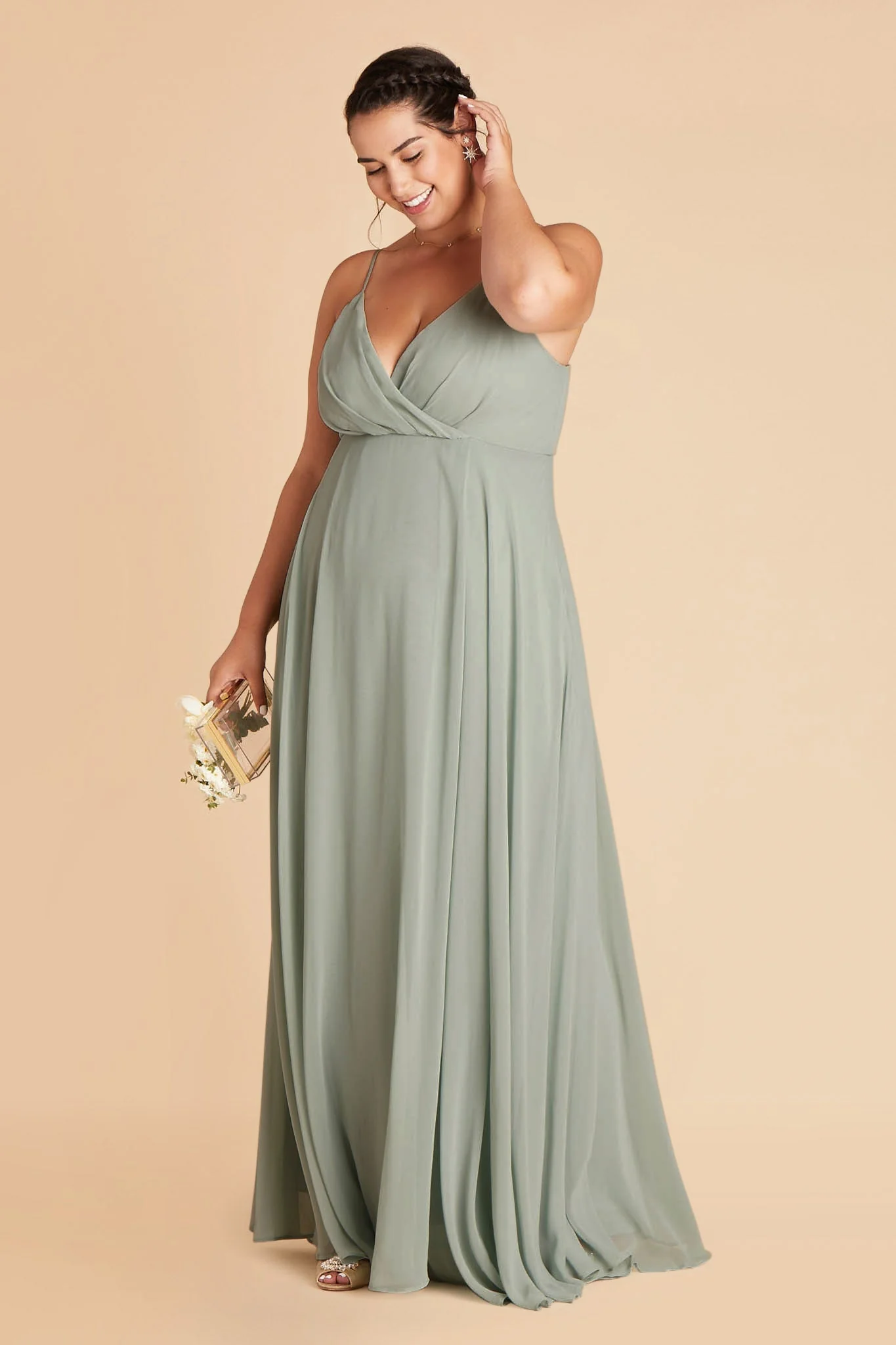 Chiffon Sage Dress - XNAUWBI