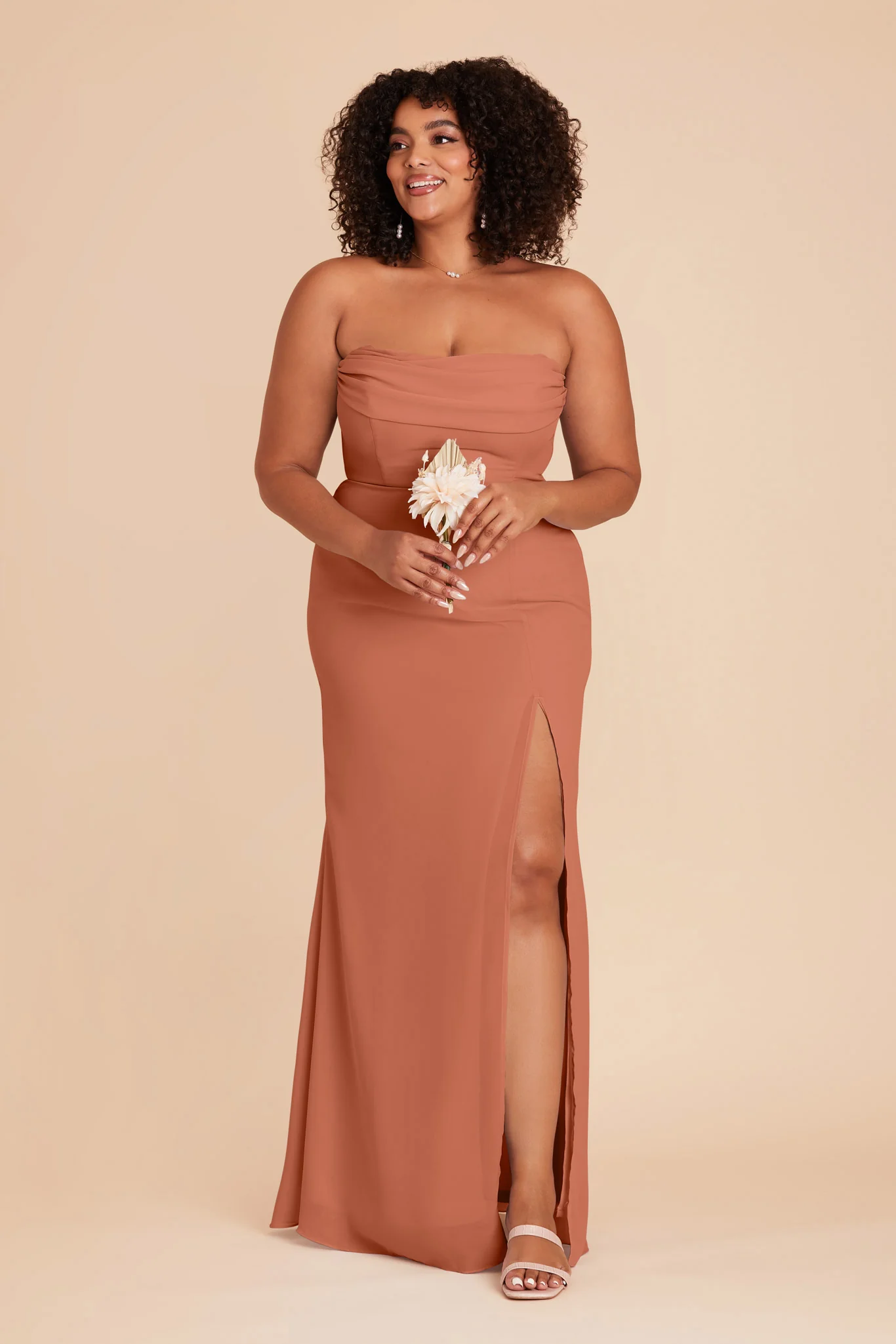 Chiffon Terracotta Dress - XNAUWBI