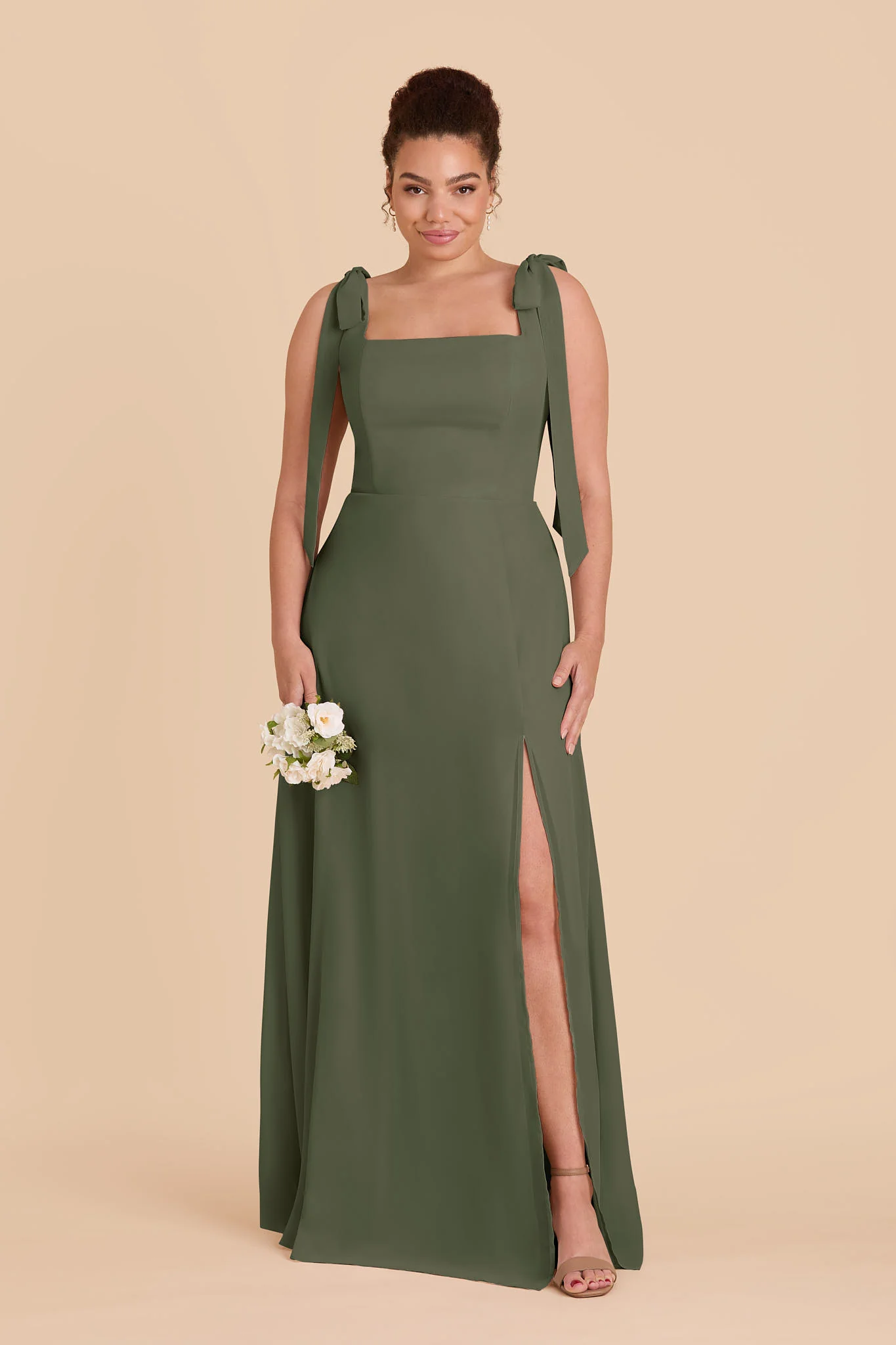 Chiffon Olive Dress - XNAUWBI