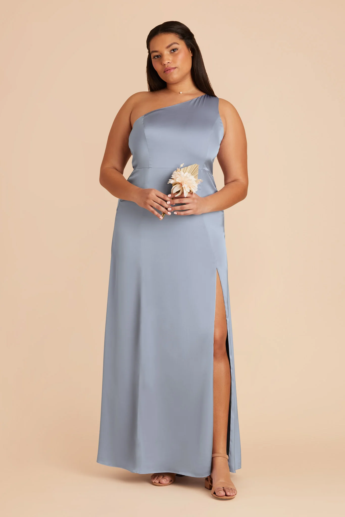 Matte Satin Dusty Blue Dress - XNAUWBI