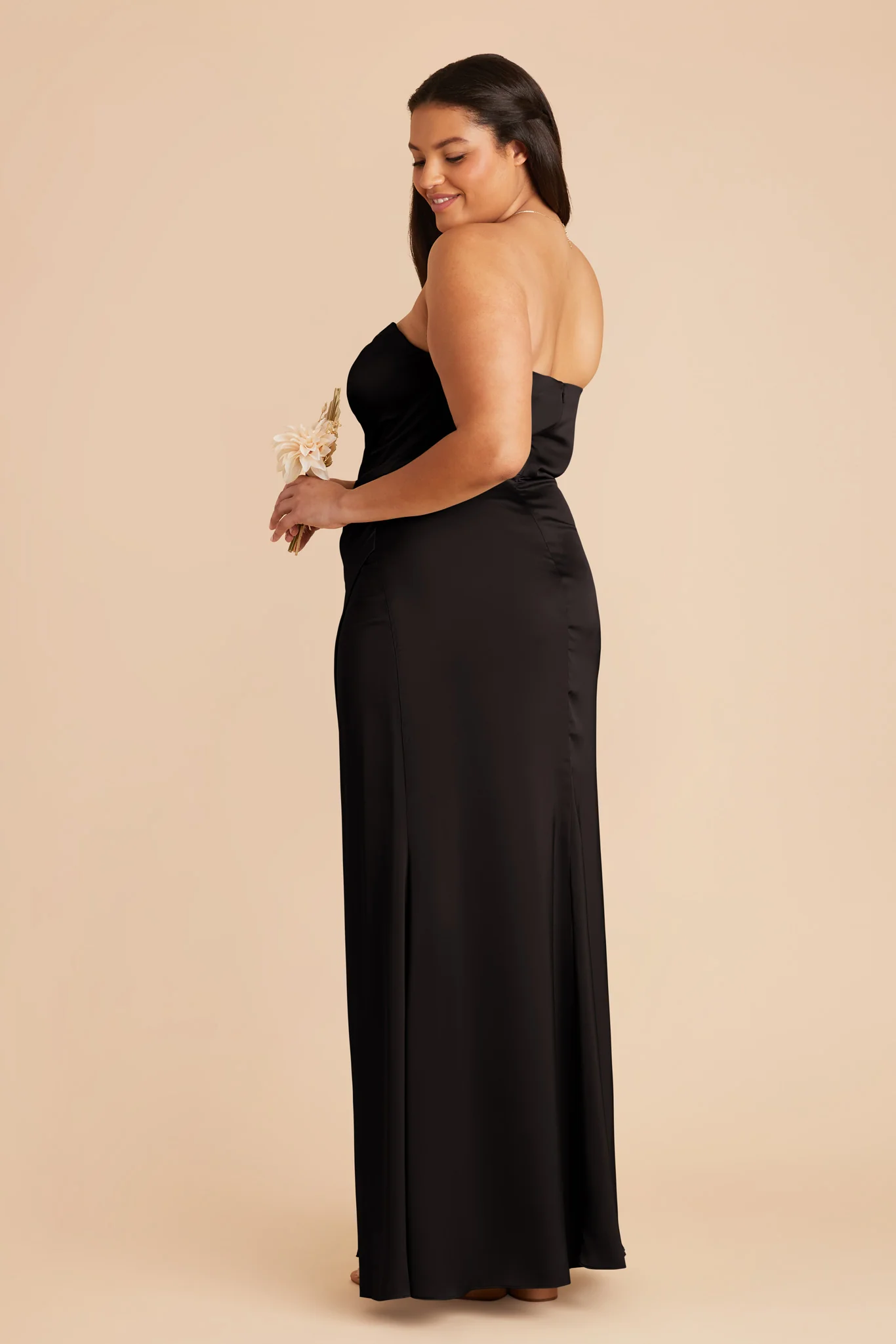 Matte Satin Black Dress - XNAUWBI