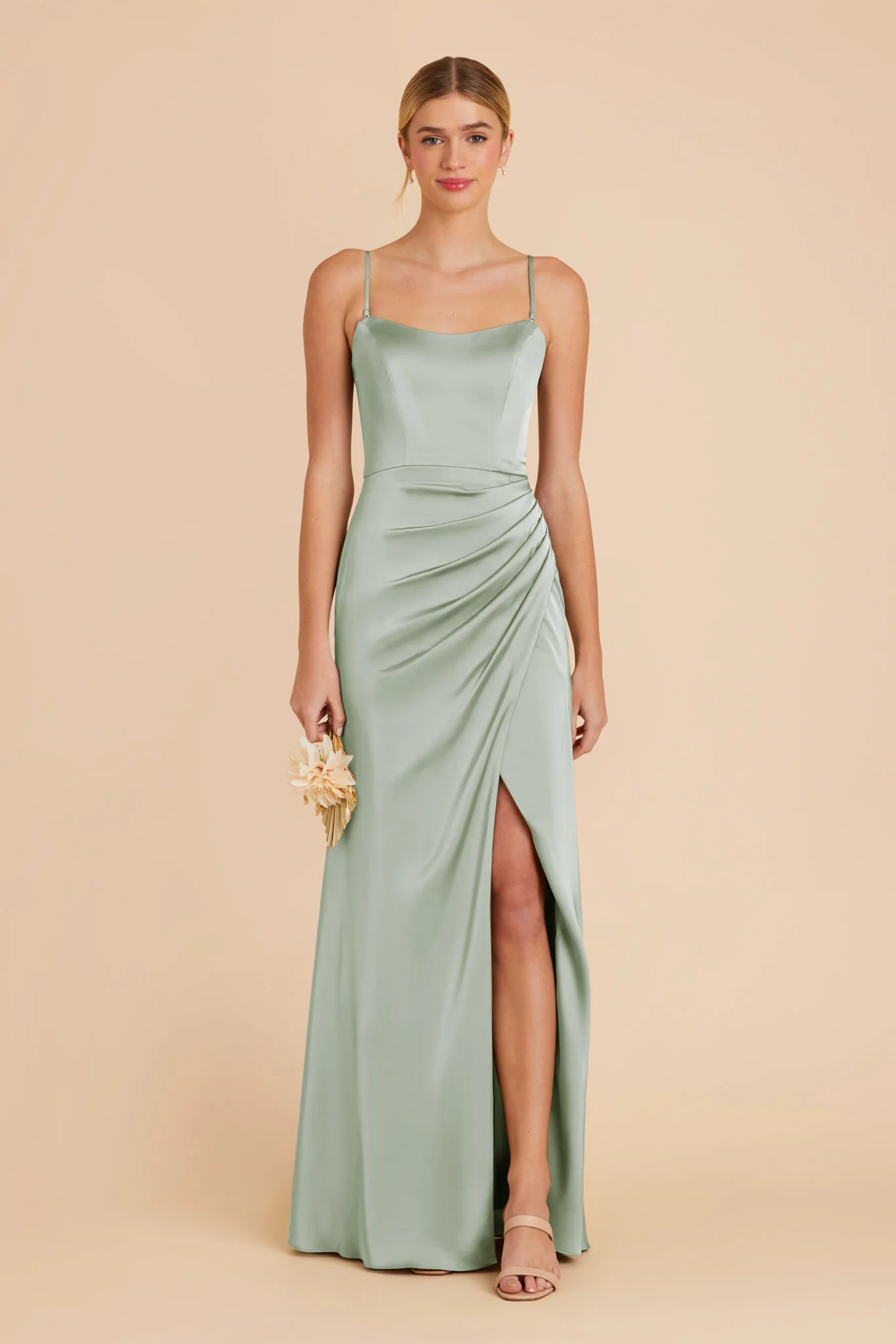 Matte Satin Sage Dress - XNAUWBI