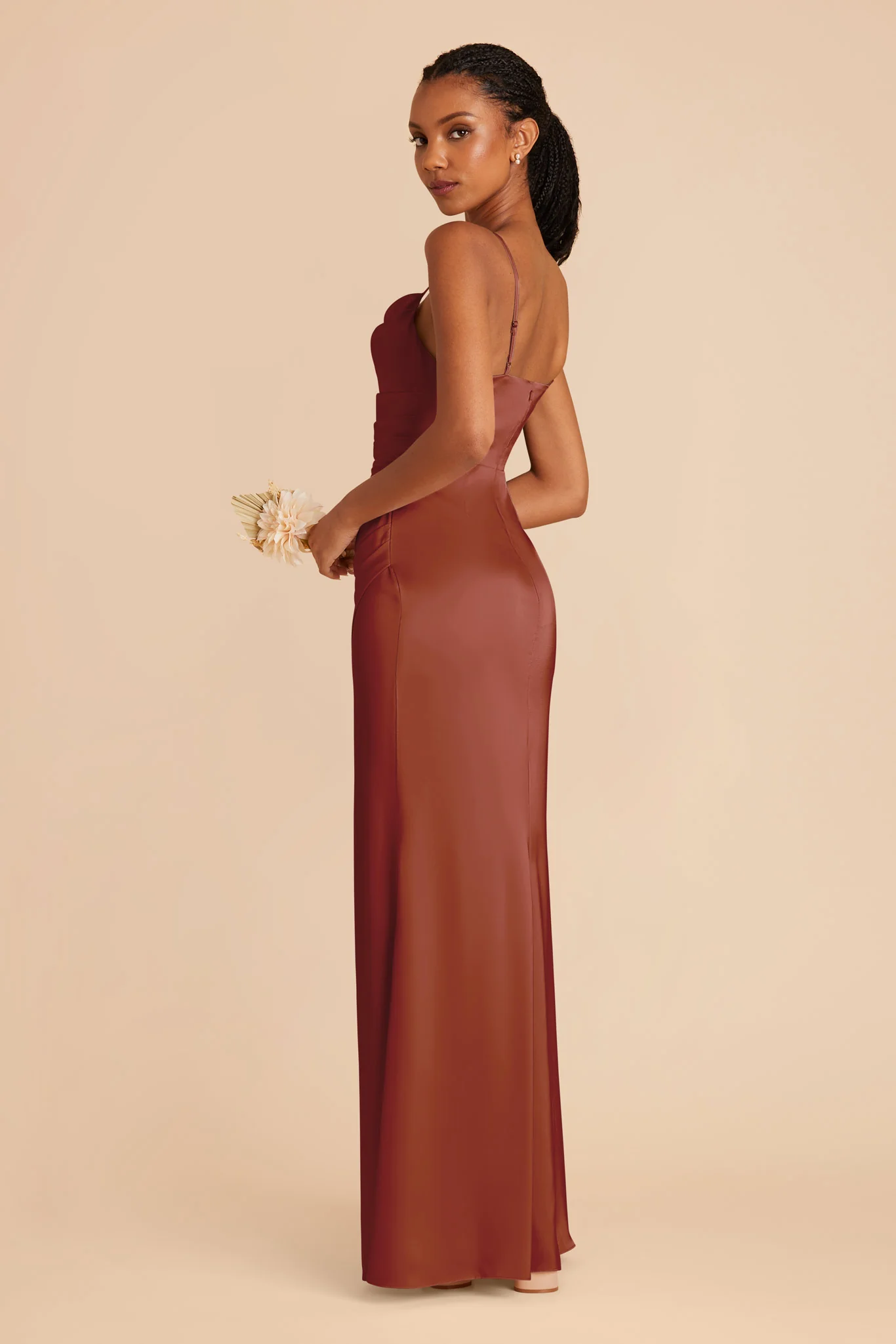 Matte Satin Auburn Dress - XNAUWBI