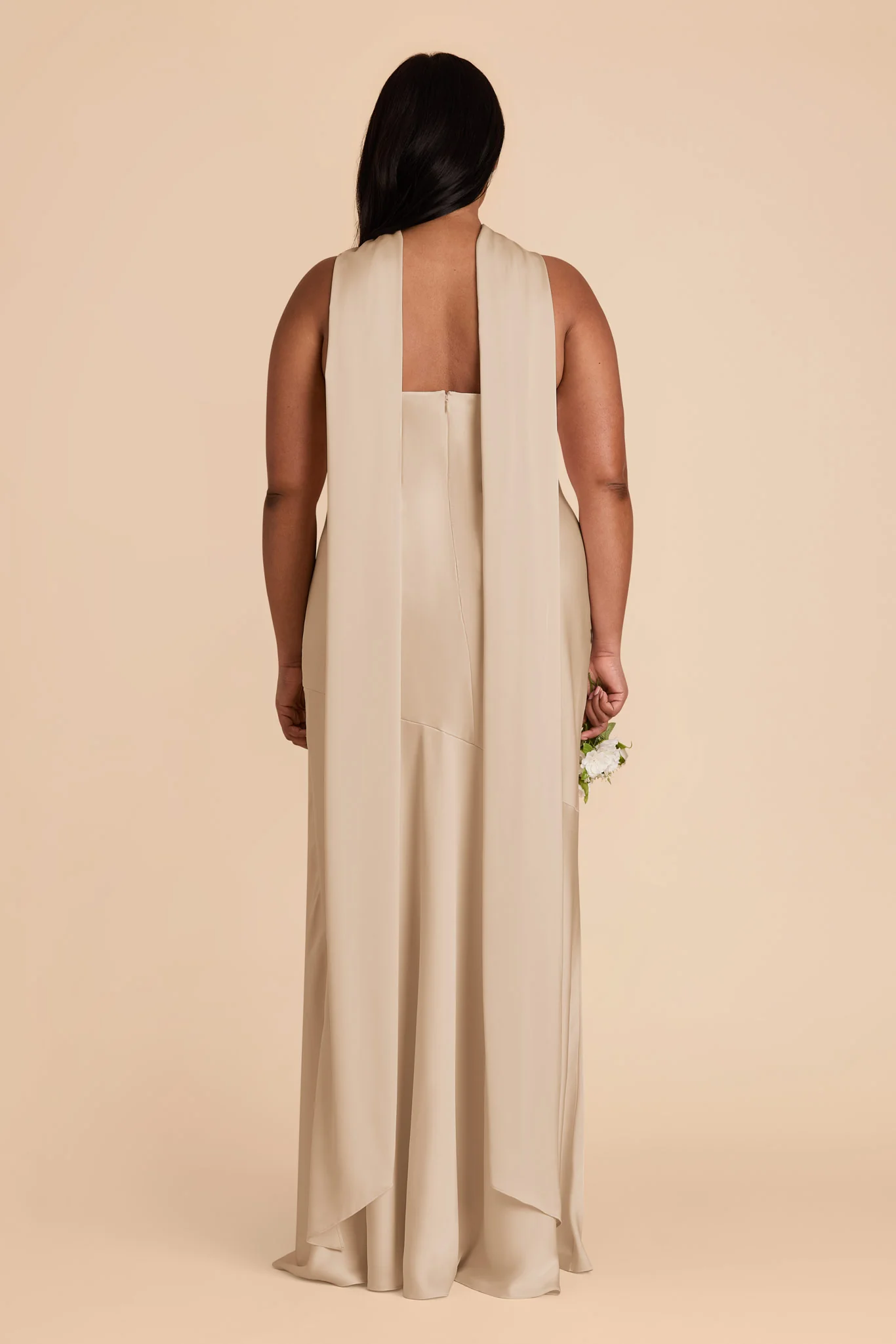 Matte Satin Neutral Champagne Dress - XNAUWBI