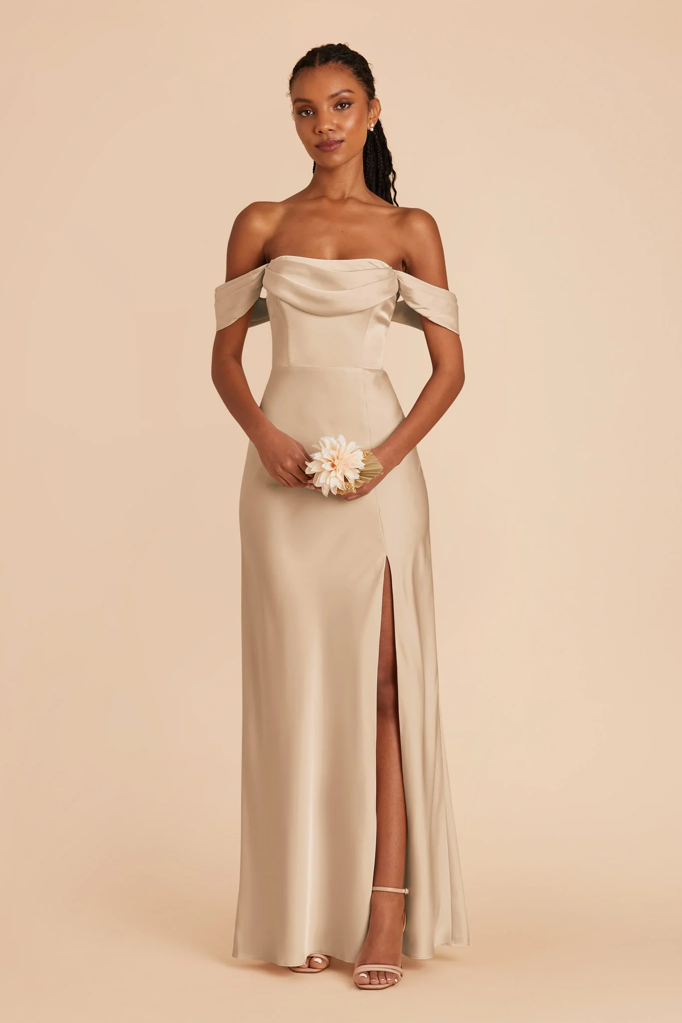 Matte Satin Gold Dress - XNAUWBI