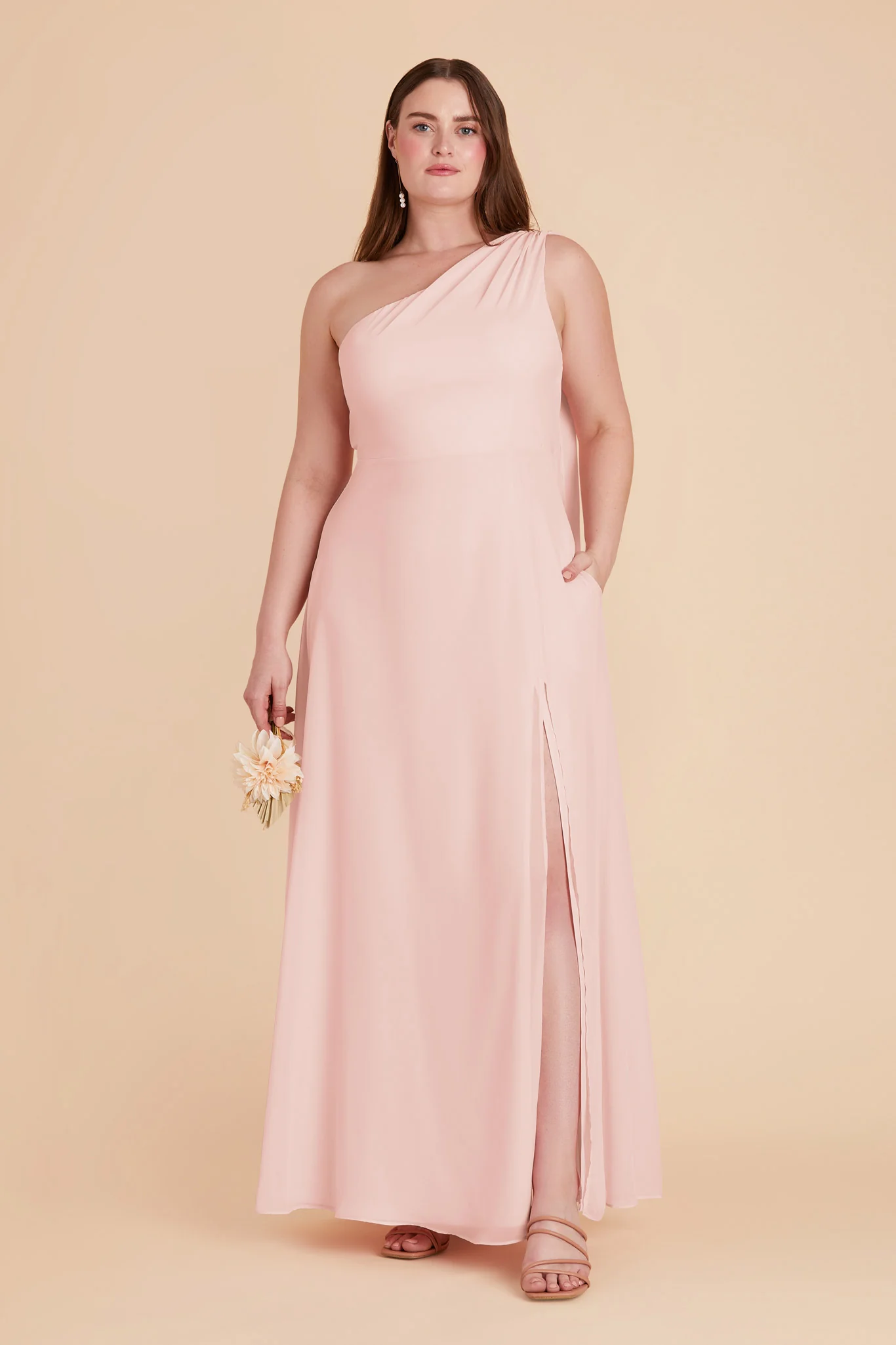 Chiffon Blush Pink Dress - XNAUWBI