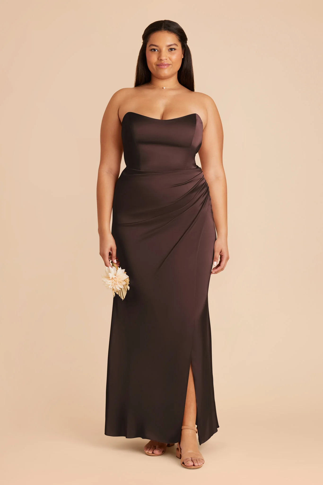 Matte Satin Espresso Dress - XNAUWBI