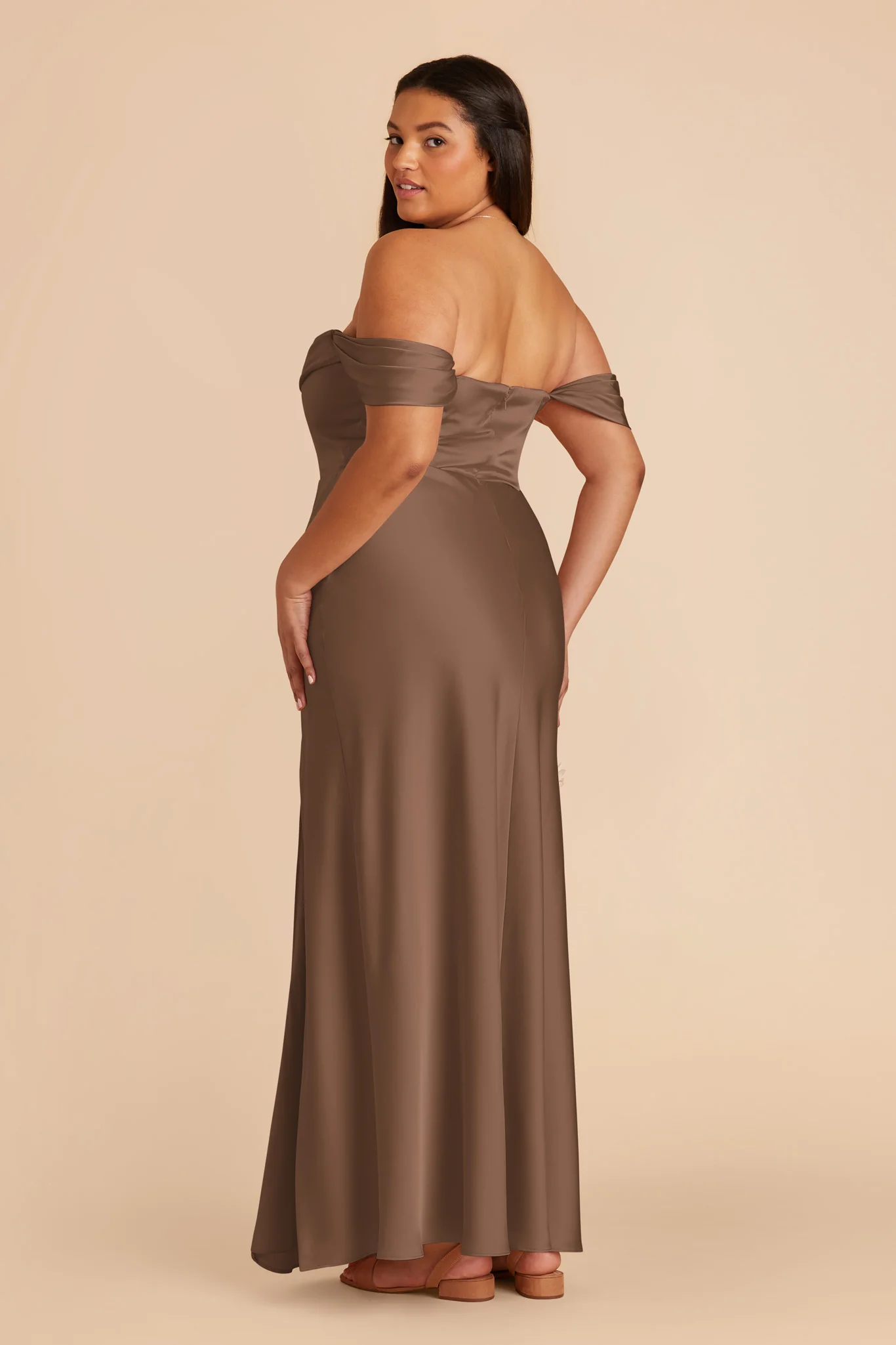 Matte Satin Mocha Dress - XNAUWBI