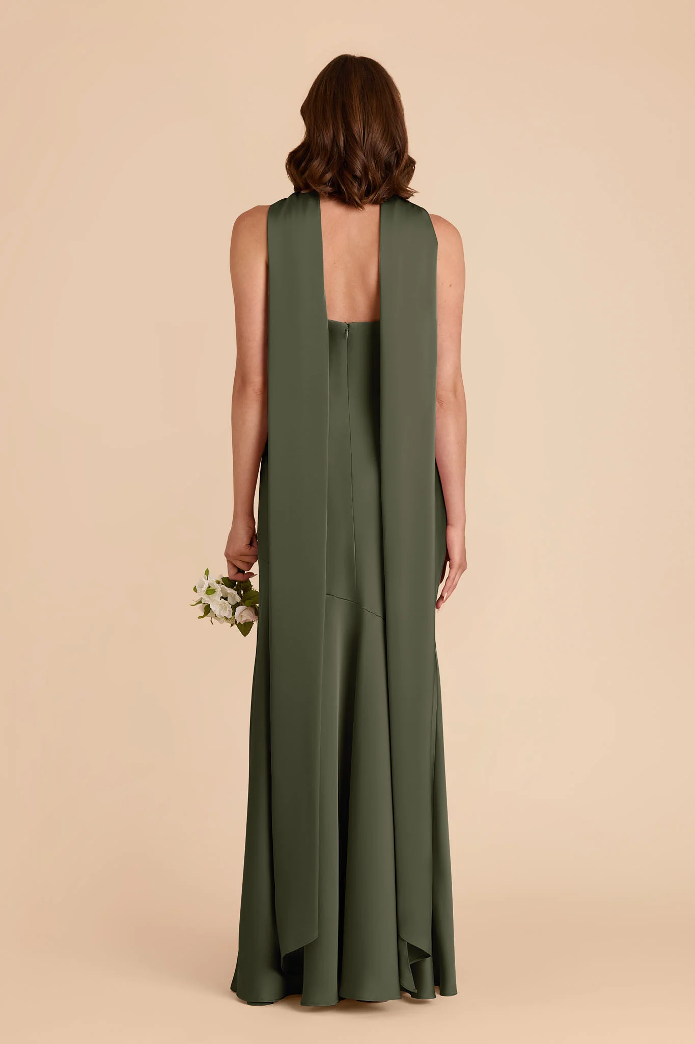 Matte Satin Olive Dress - XNAUWBI