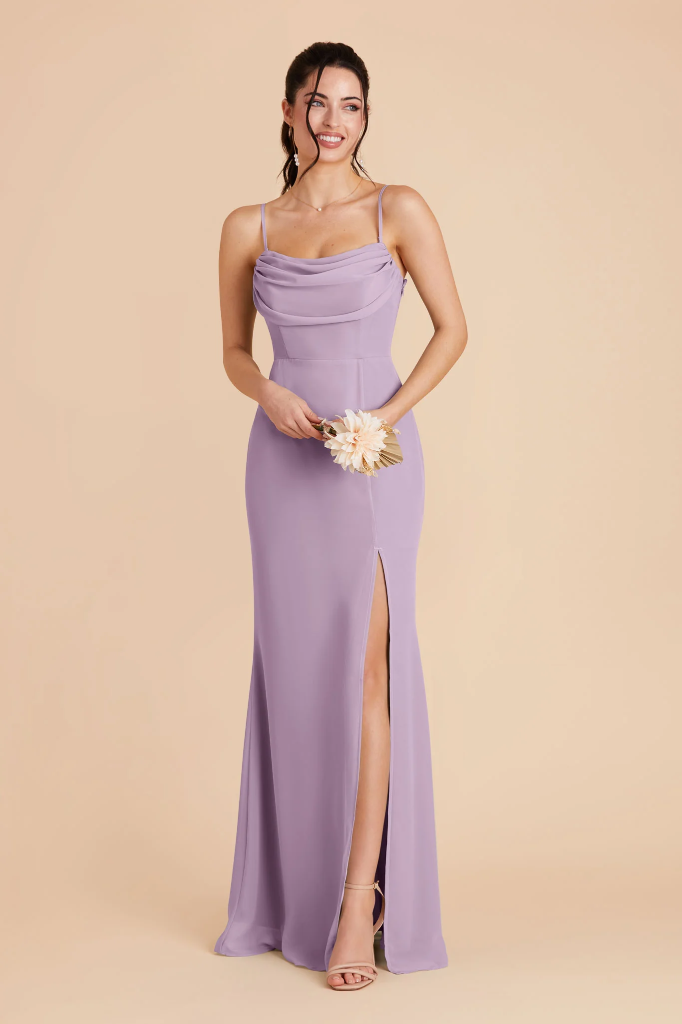 Chiffon Lavender Dress - XNAUWBI