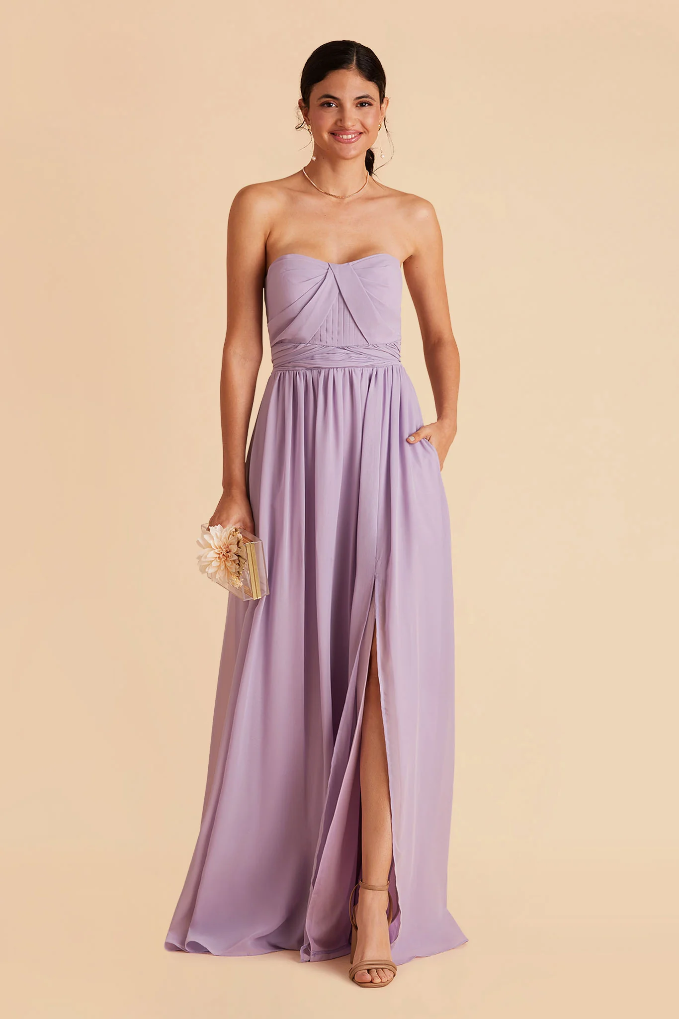 Chiffon Lavender Dress - XNAUWBI