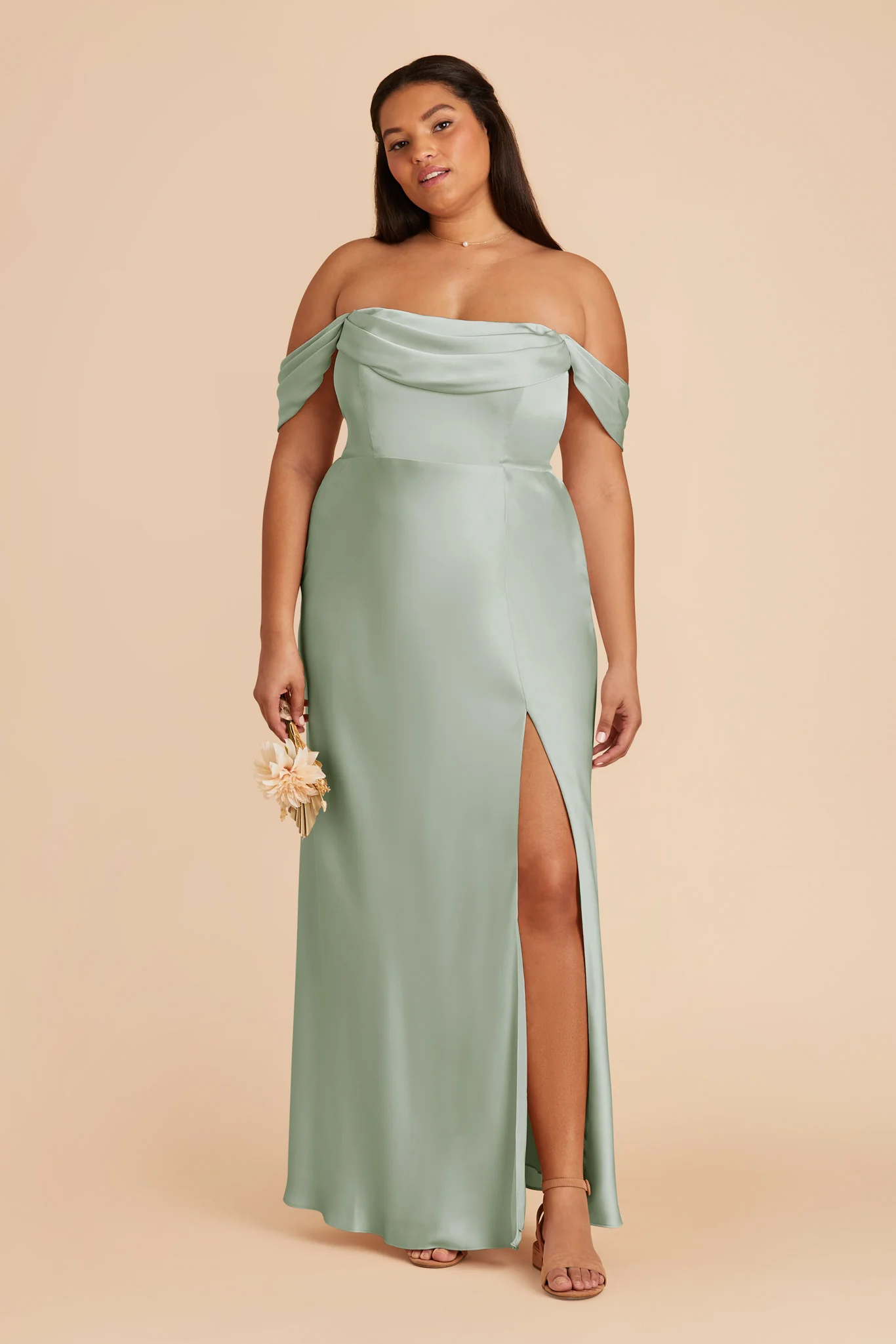 Matte Satin Sage Dress - XNAUWBI