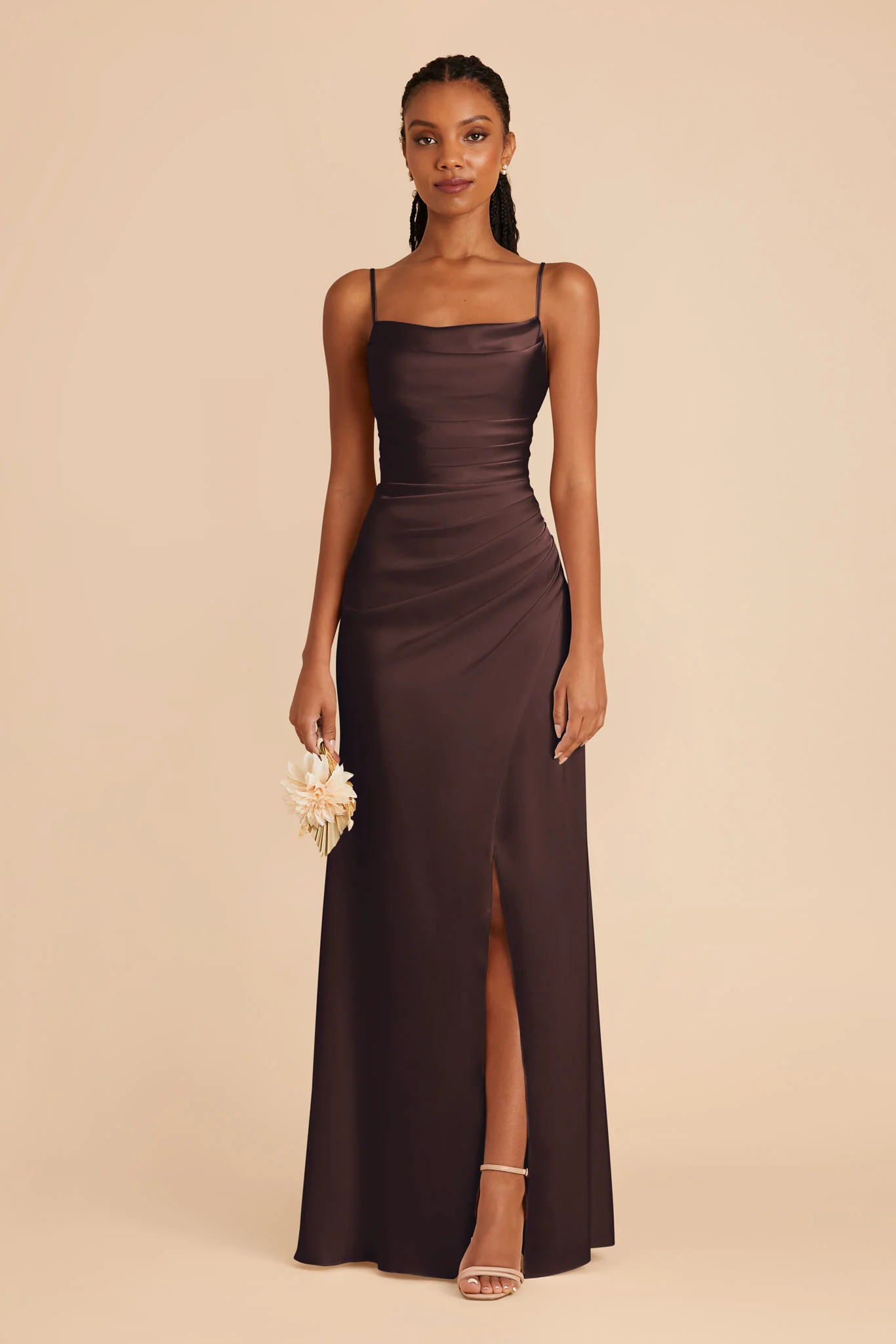 Matte Satin Espresso Dress - XNAUWBI