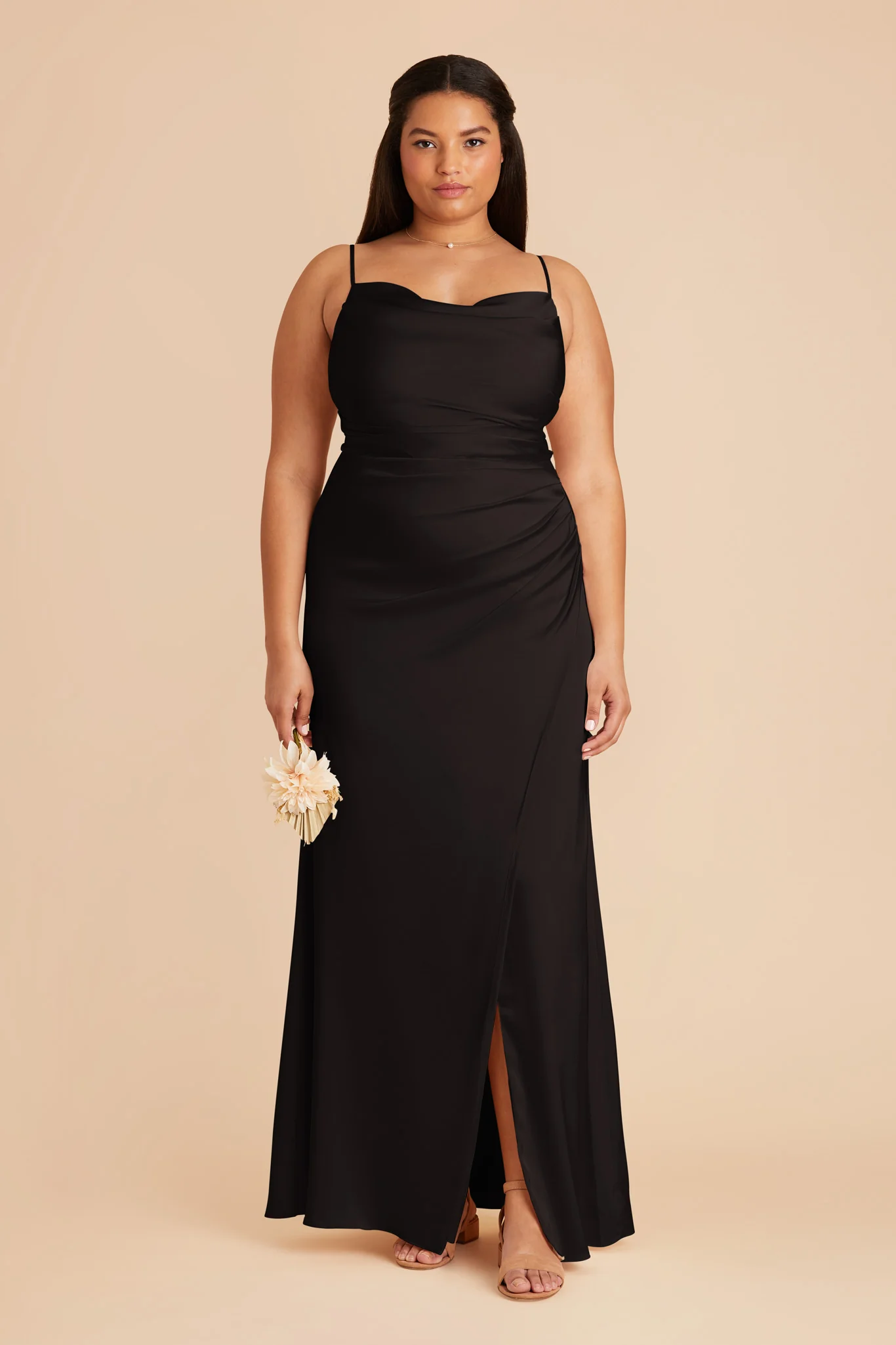 Matte Satin Black Dress - XNAUWBI