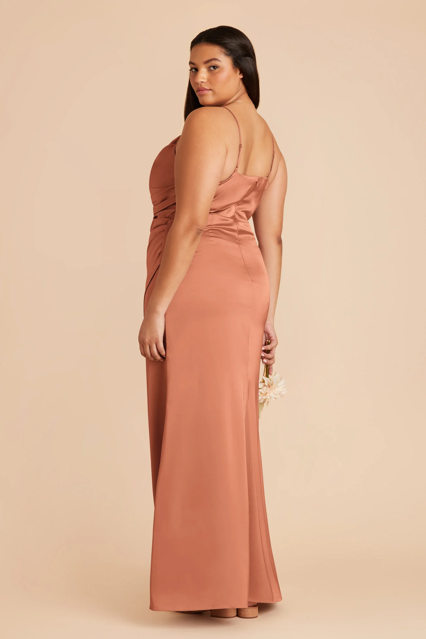 Matte Satin Terracotta Dress - XNAUWBI