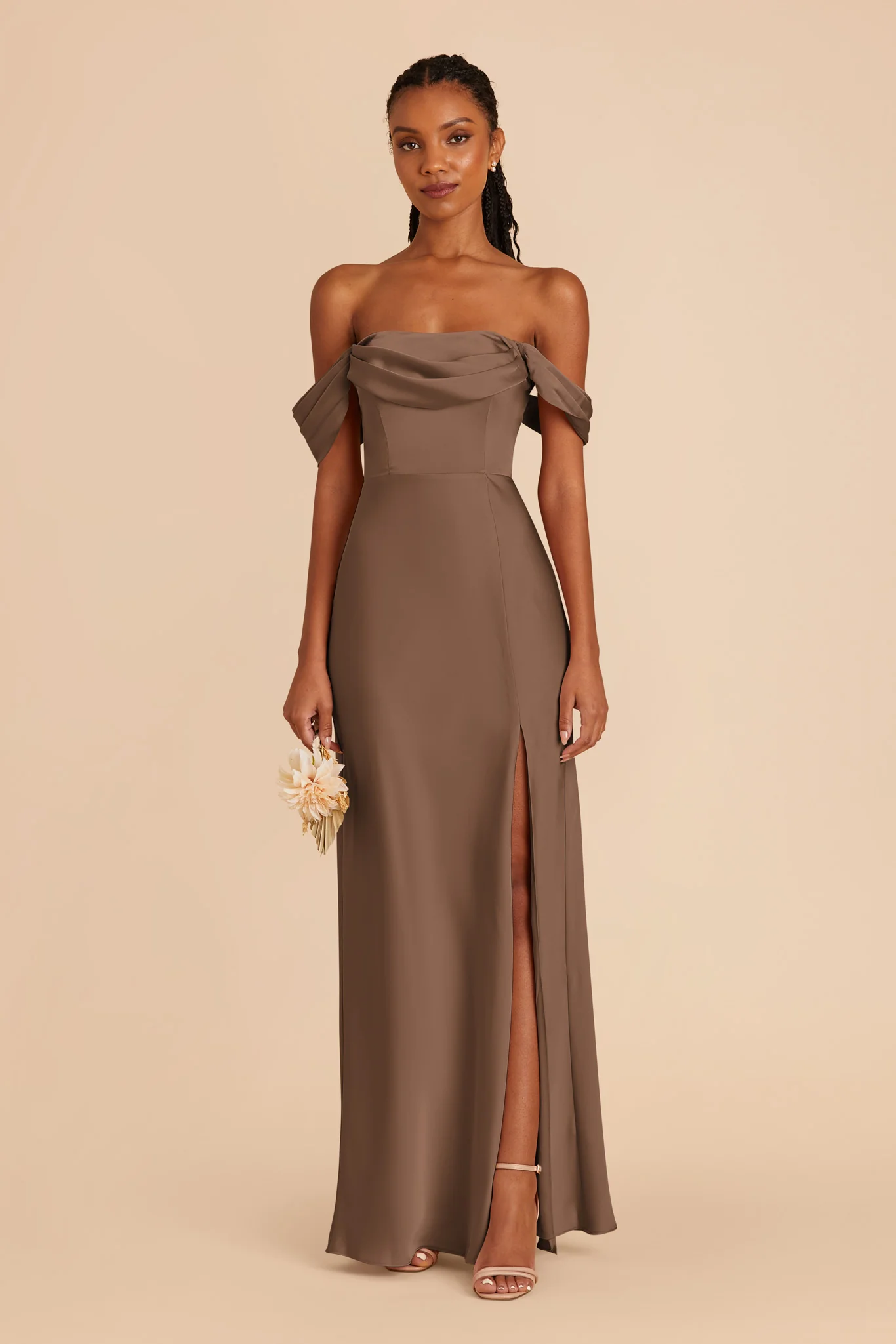 Matte Satin Mocha Dress - XNAUWBI
