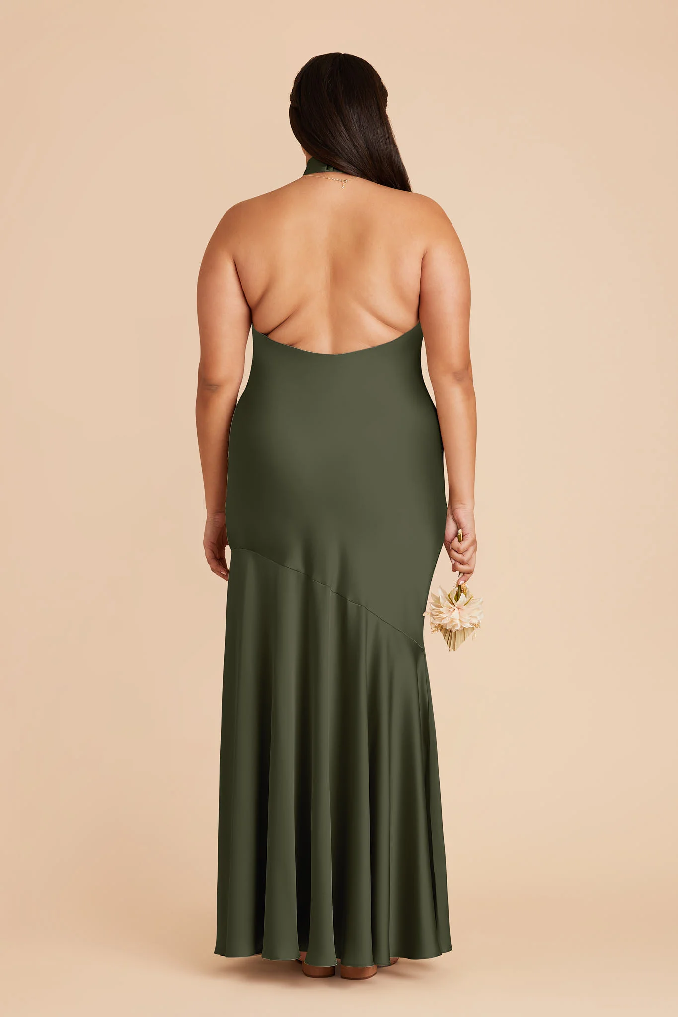 Matte Satin Olive Dress - XNAUWBI