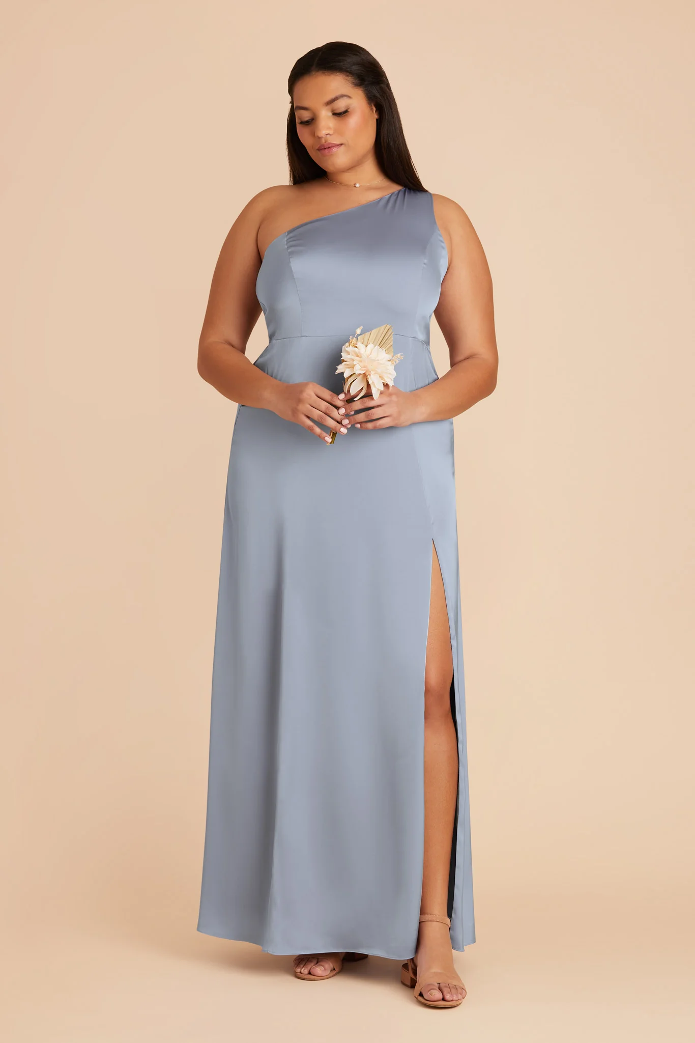 Matte Satin Dusty Blue Dress - XNAUWBI