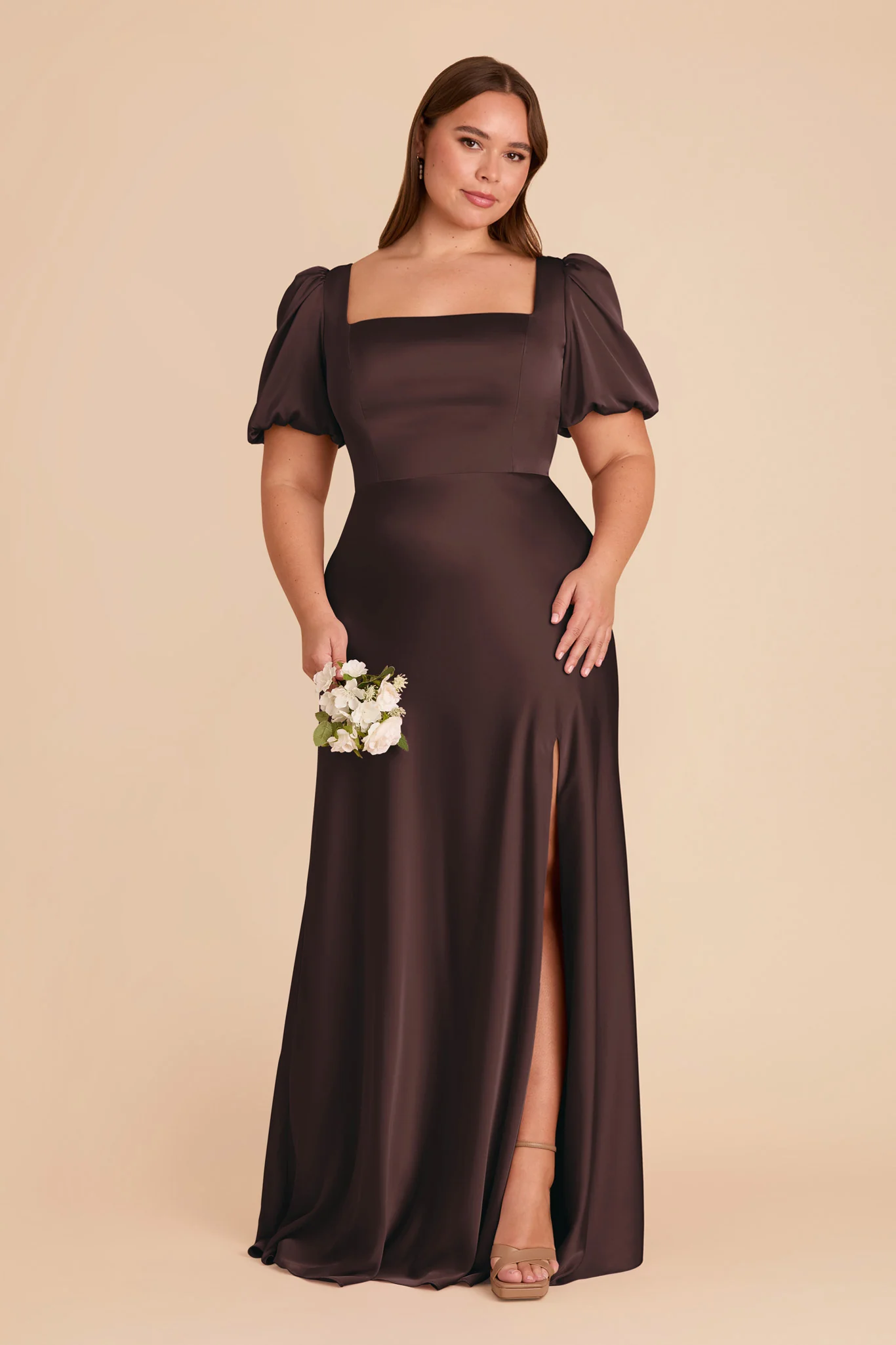 Matte Satin Espresso Dress - XNAUWBI