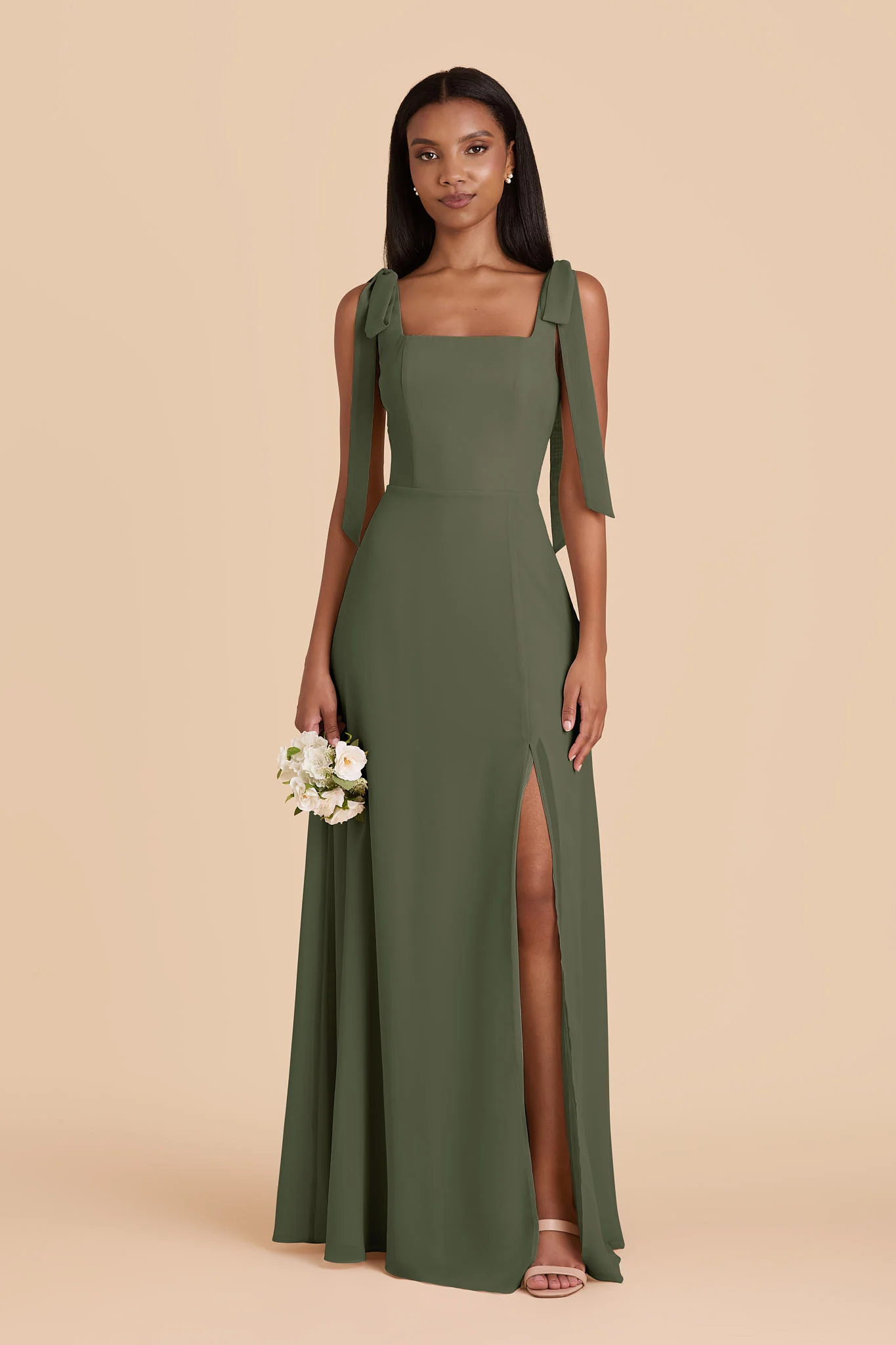 Chiffon Olive Dress - XNAUWBI