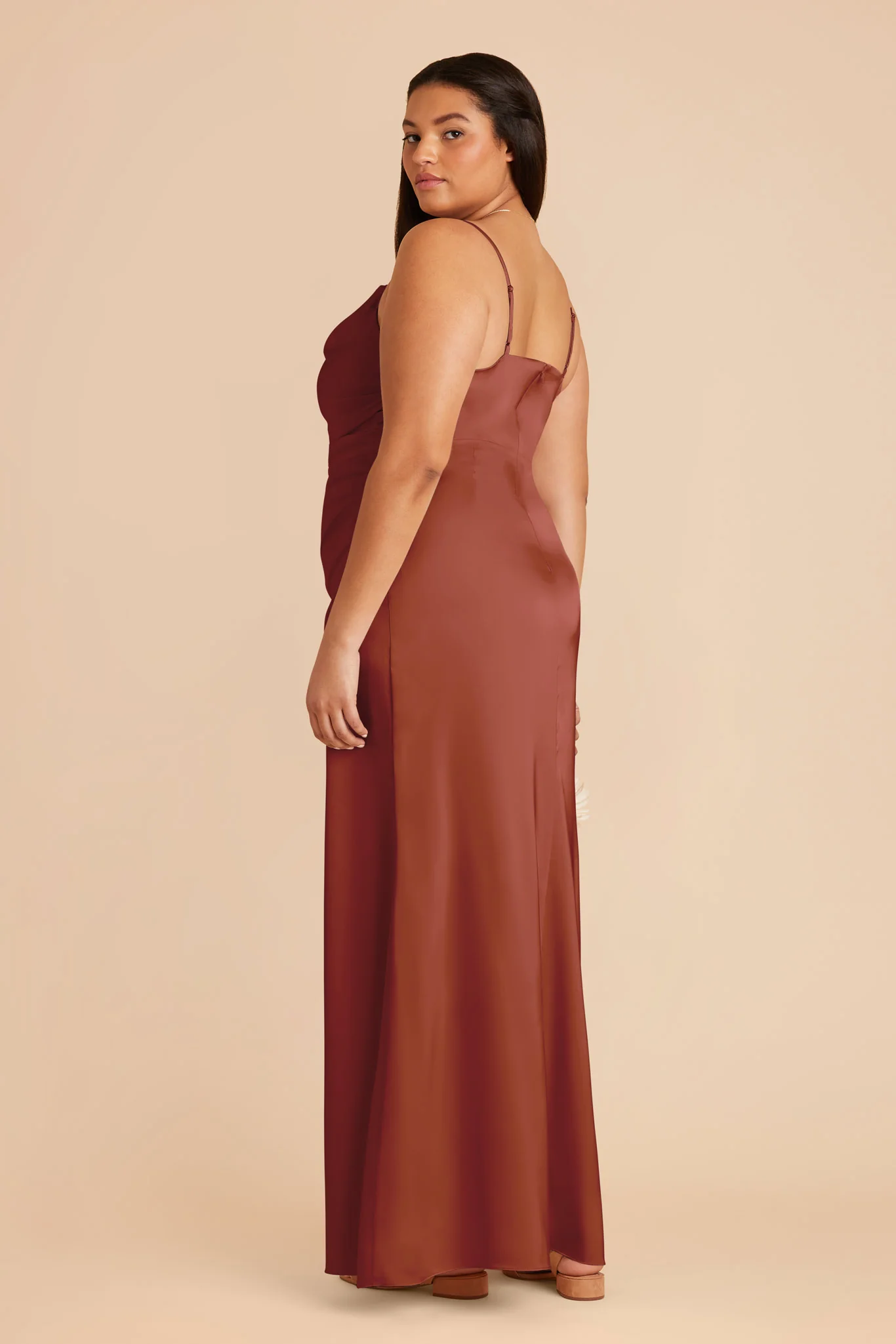 Matte Satin Auburn Dress - XNAUWBI