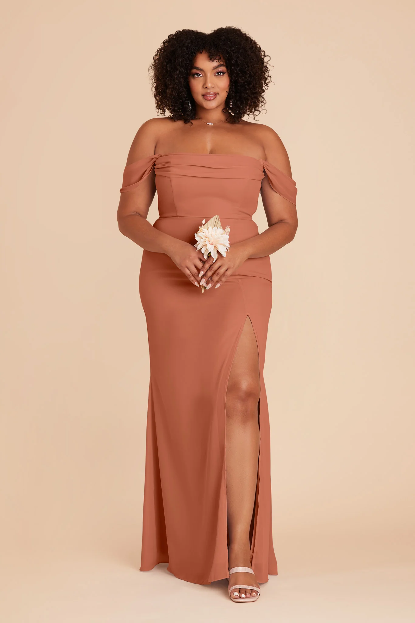 Chiffon Terracotta Dress - XNAUWBI