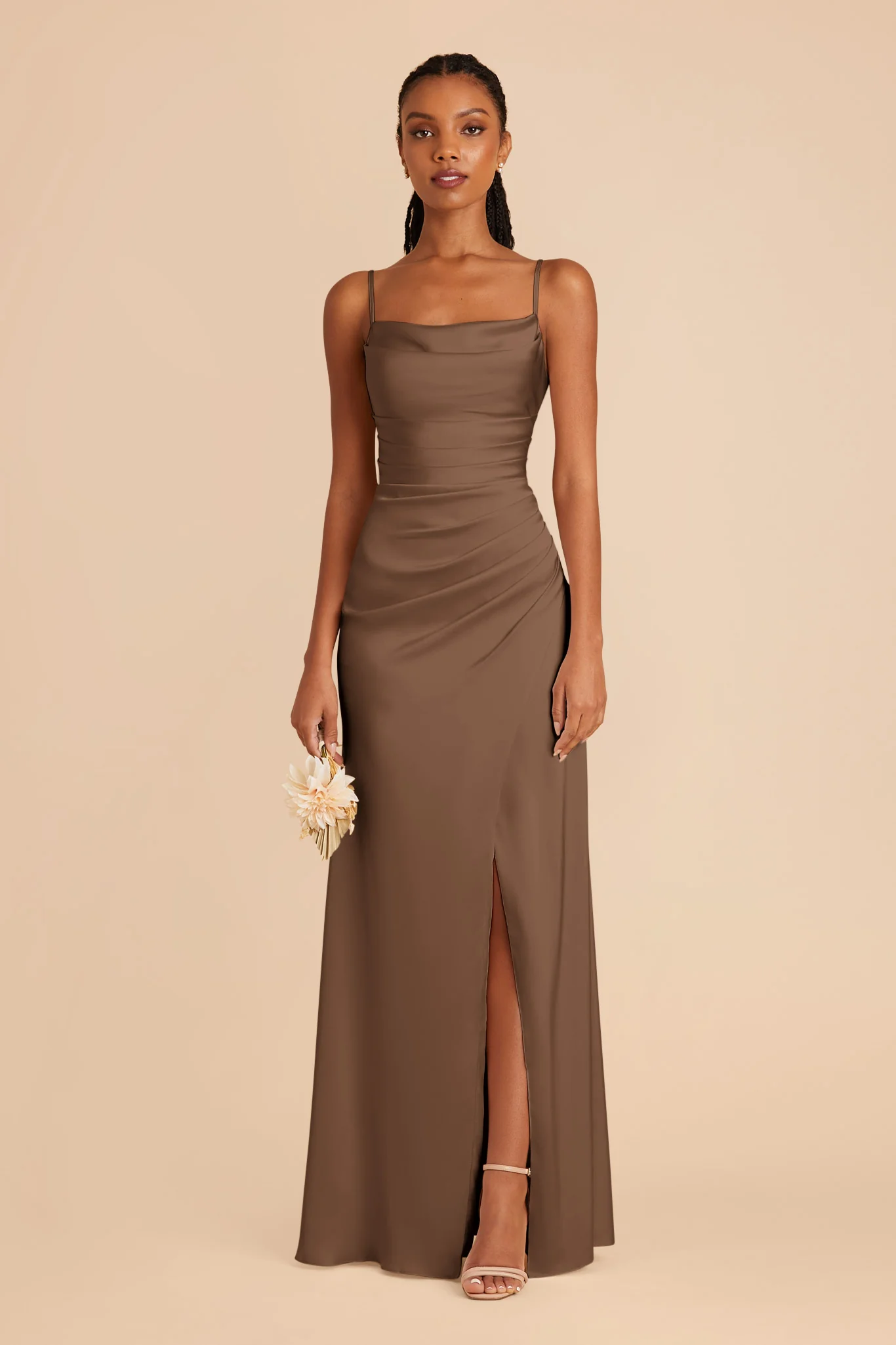 Matte Satin Mocha Dress - XNAUWBI