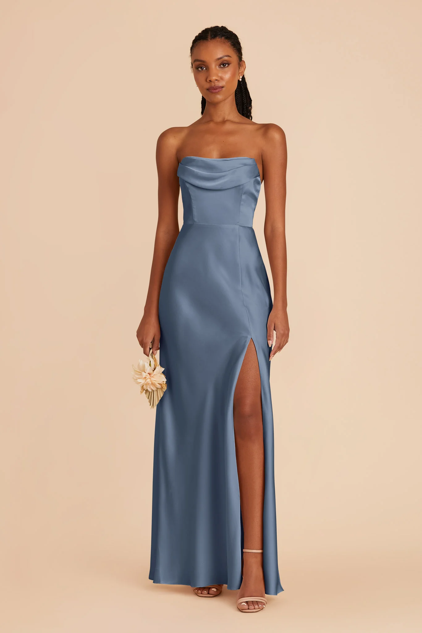 Matte Satin French Blue Dress - XNAUWBI