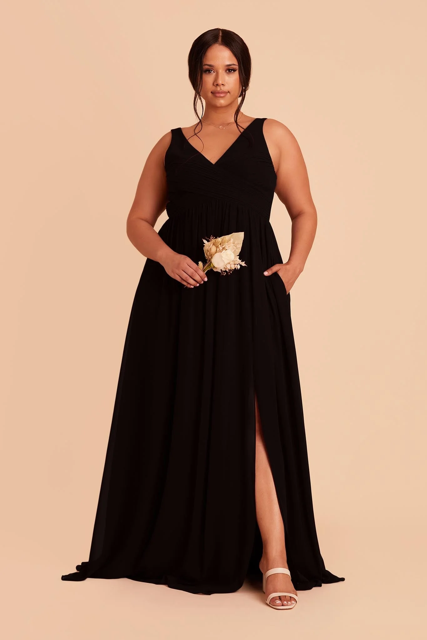 Chiffon Black Dress - XNAUWBI