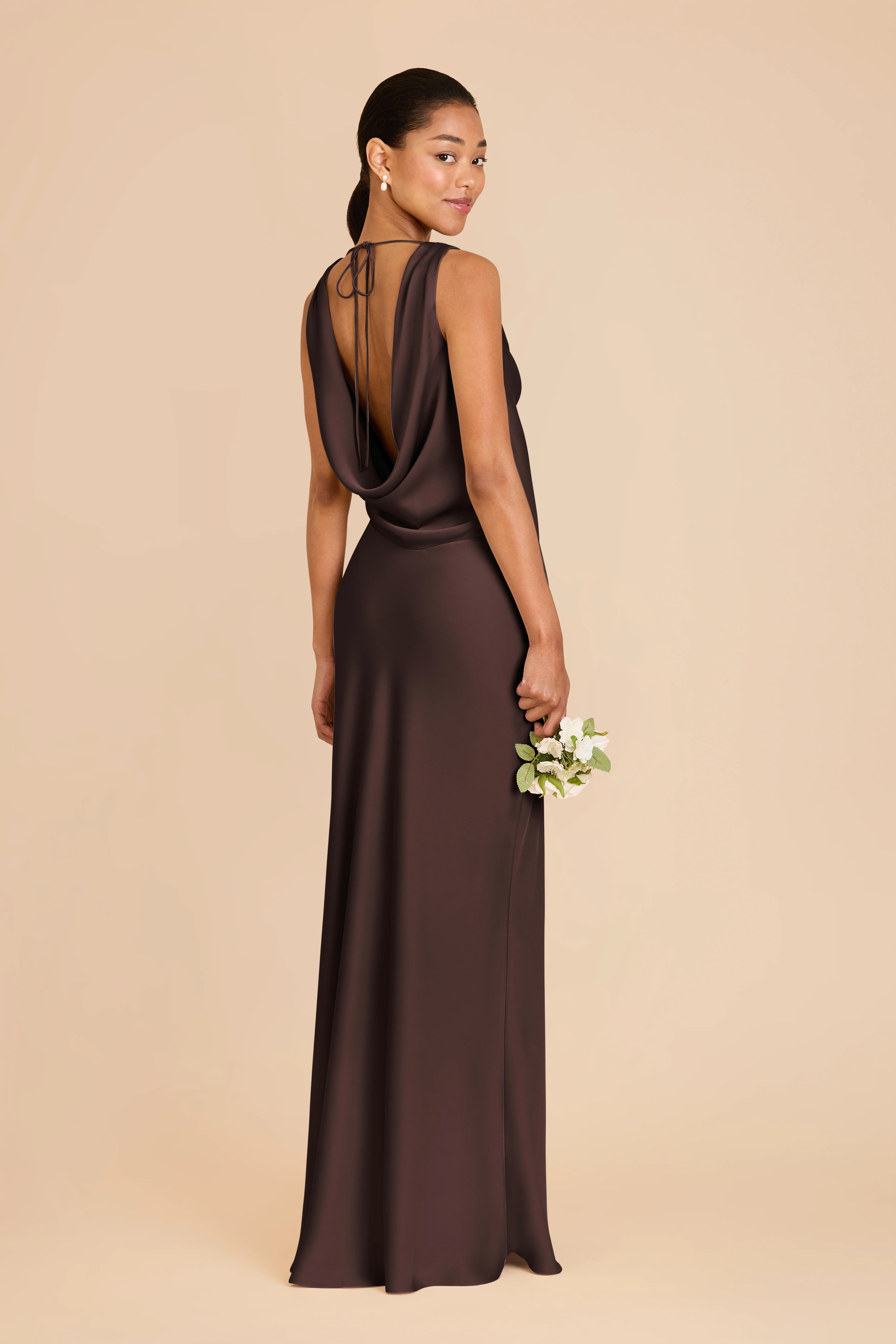 Matte Satin Espresso Dress - XNAUWBI