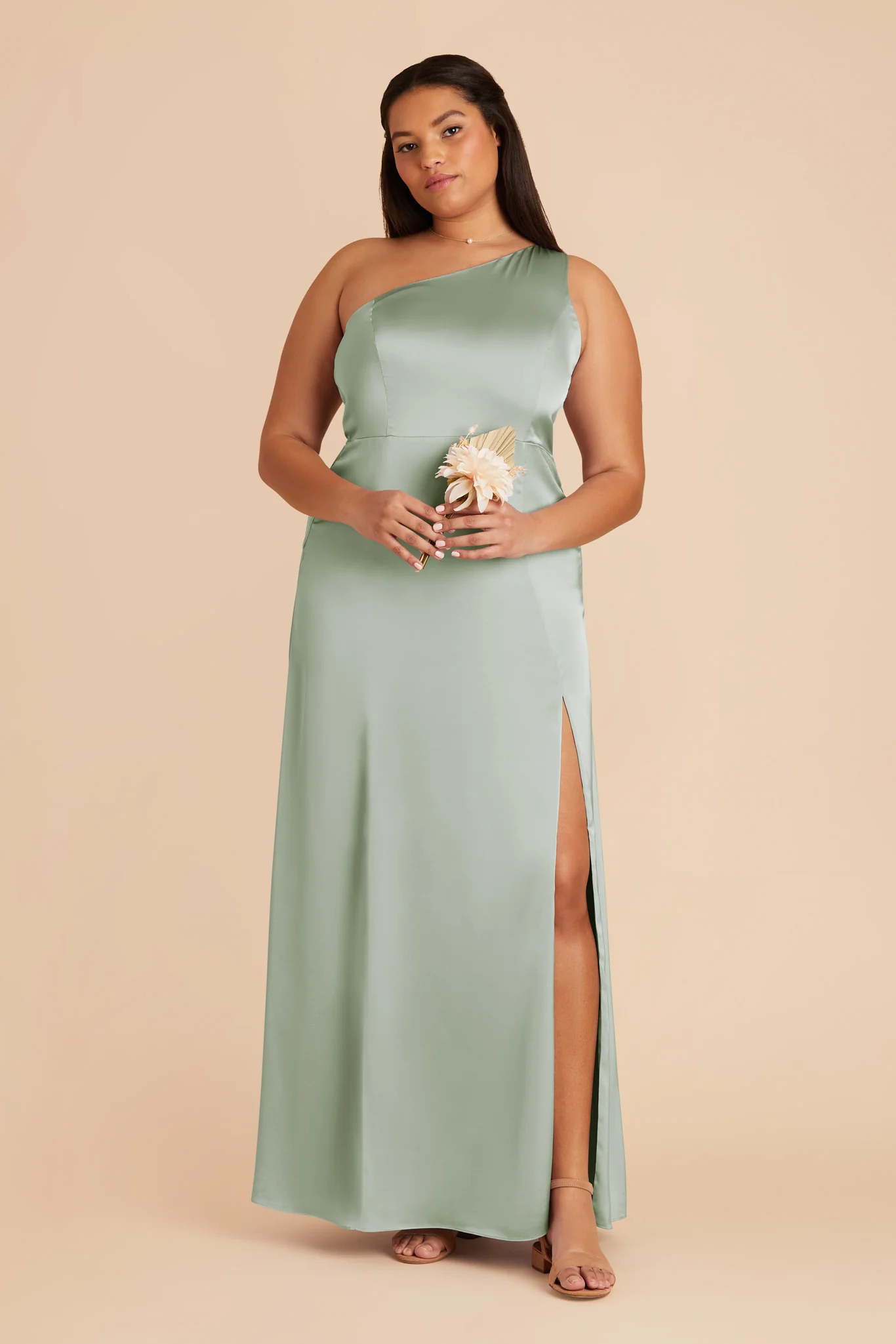 Matte Satin Sage Dress - XNAUWBI