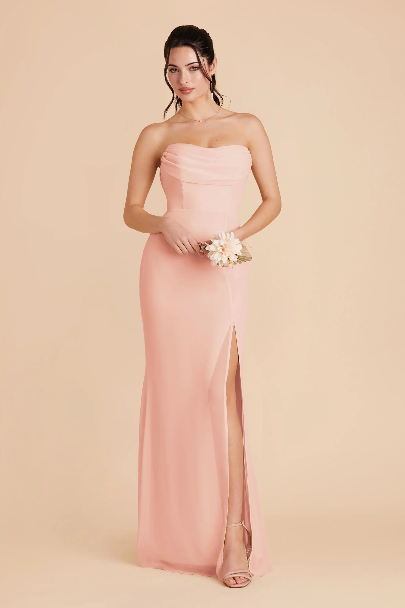 Chiffon Blush Pink Dress - XNAUWBI