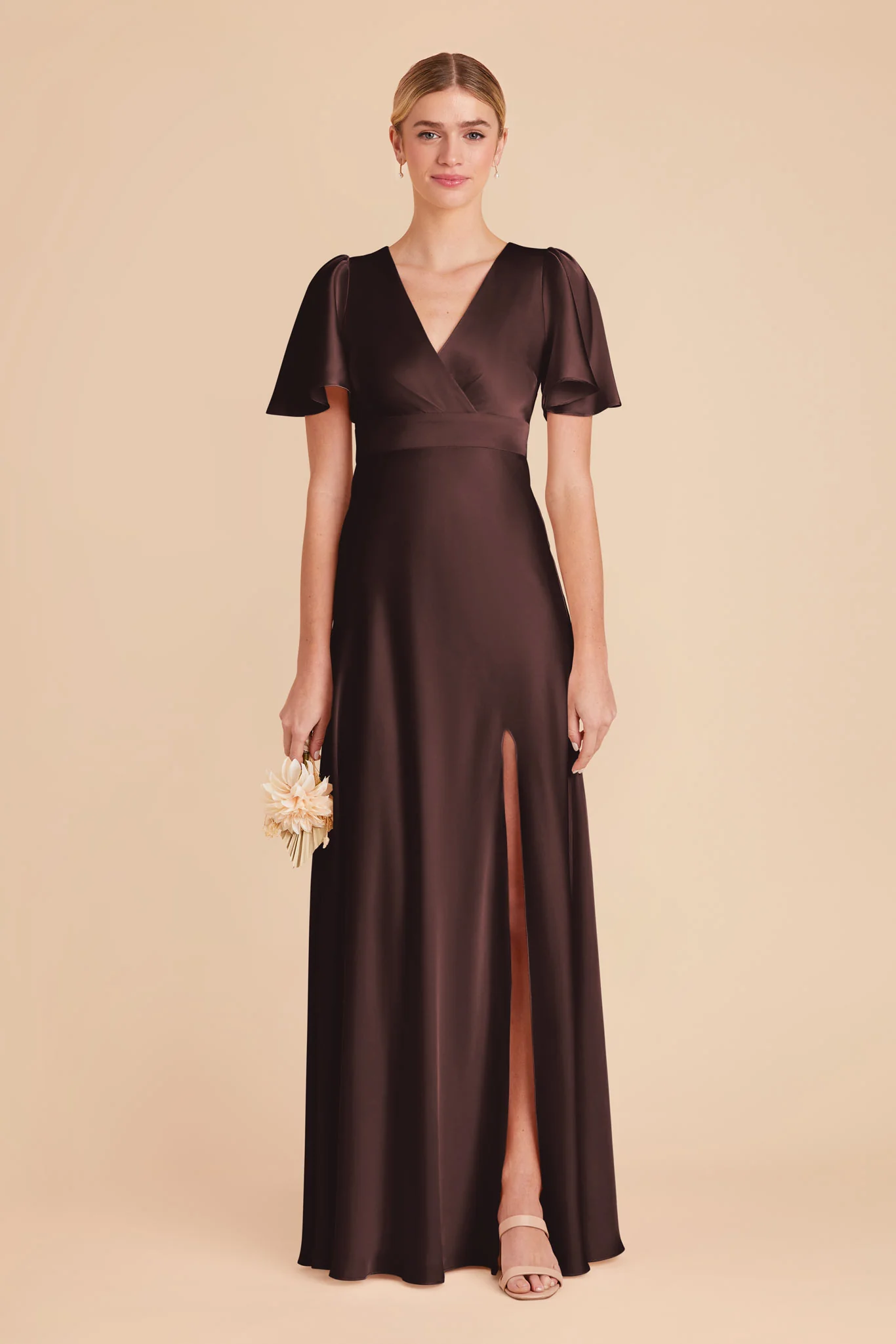 Matte Satin Espresso Dress - XNAUWBI
