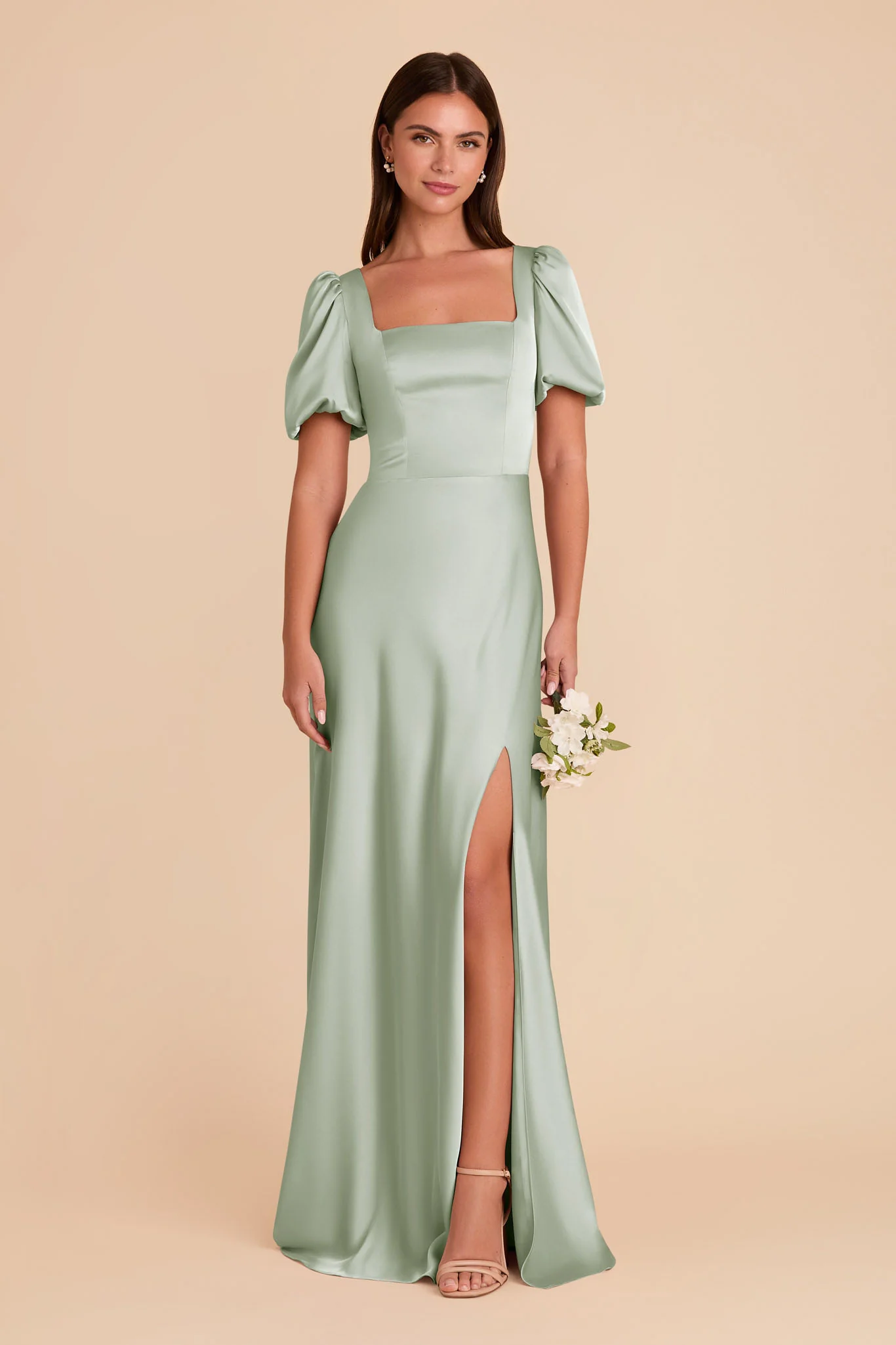 Matte Satin Sage Dress - XNAUWBI