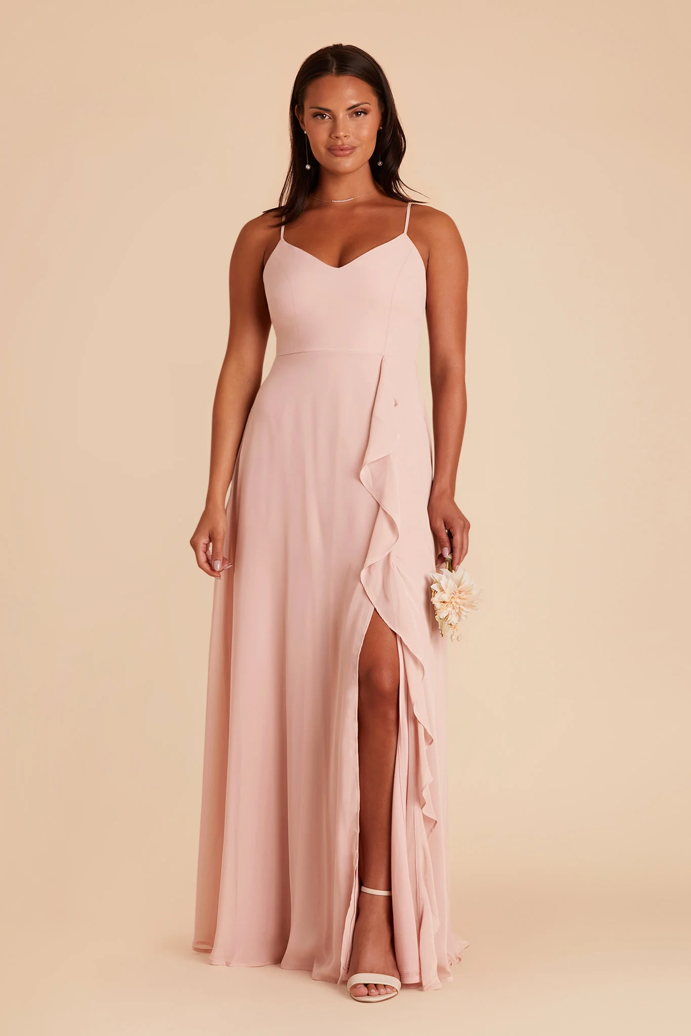 Chiffon Blush Pink Dress - XNAUWBI