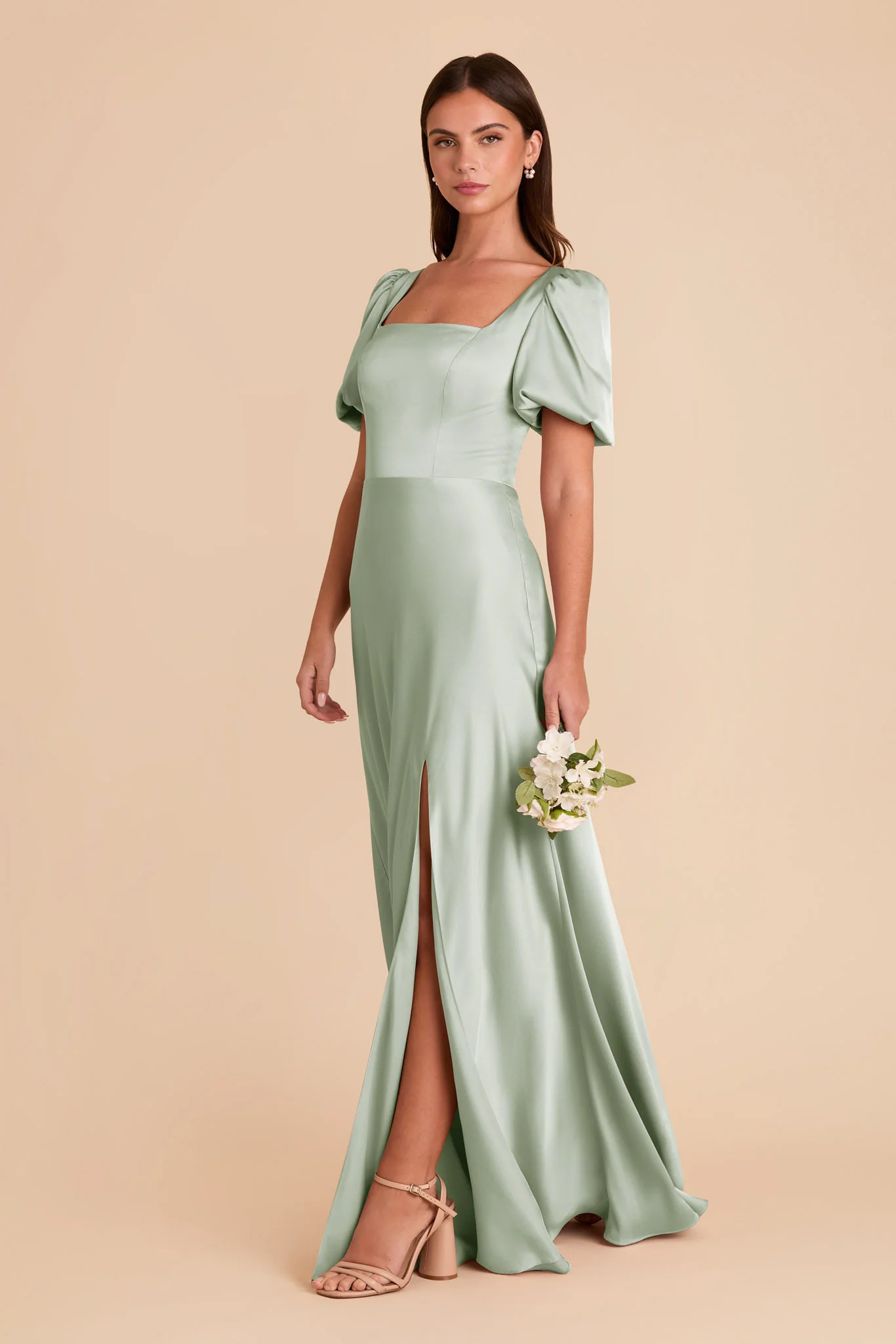 Matte Satin Sage Dress - XNAUWBI