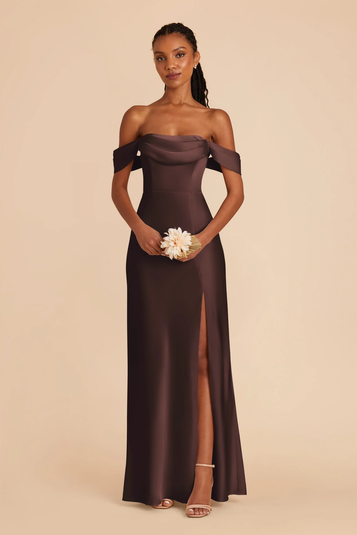 Matte Satin Espresso Dress - XNAUWBI