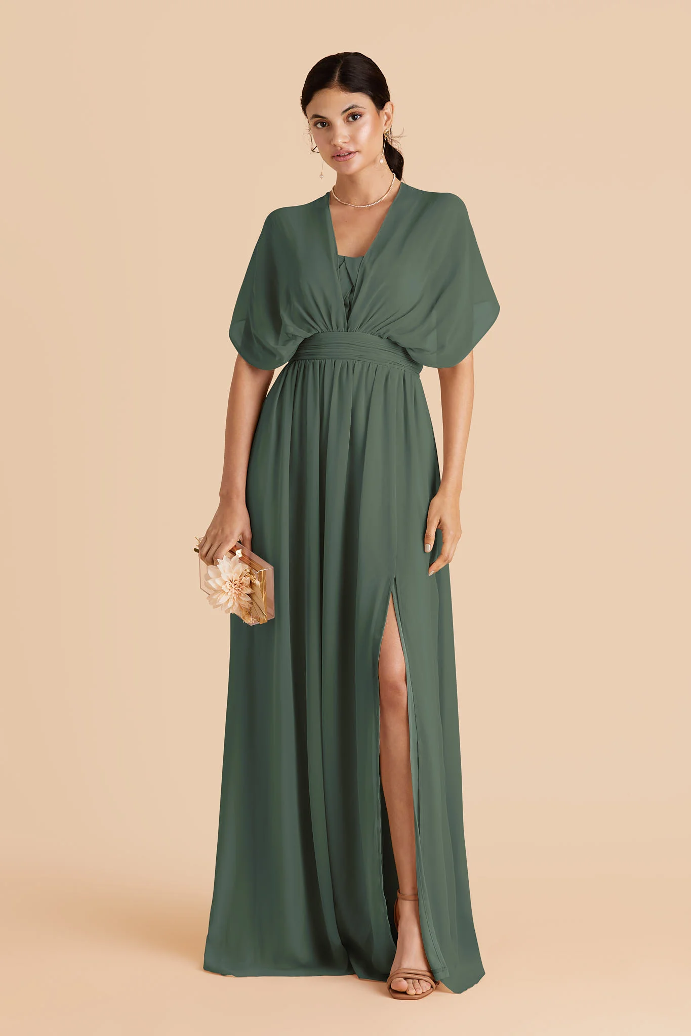 Chiffon Eucalyptus Dress - XNAUWBI