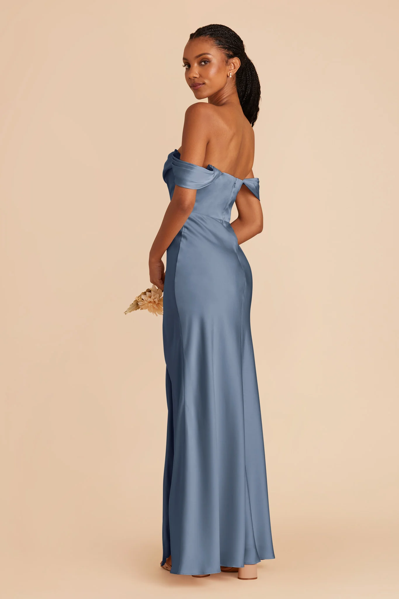Matte Satin French Blue Dress - XNAUWBI
