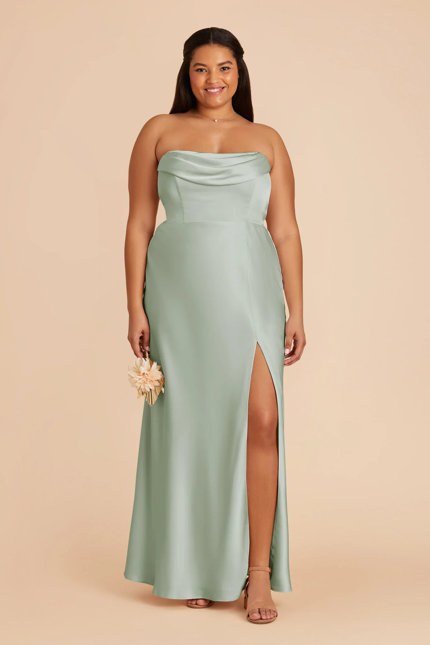 Matte Satin Sage Dress - XNAUWBI