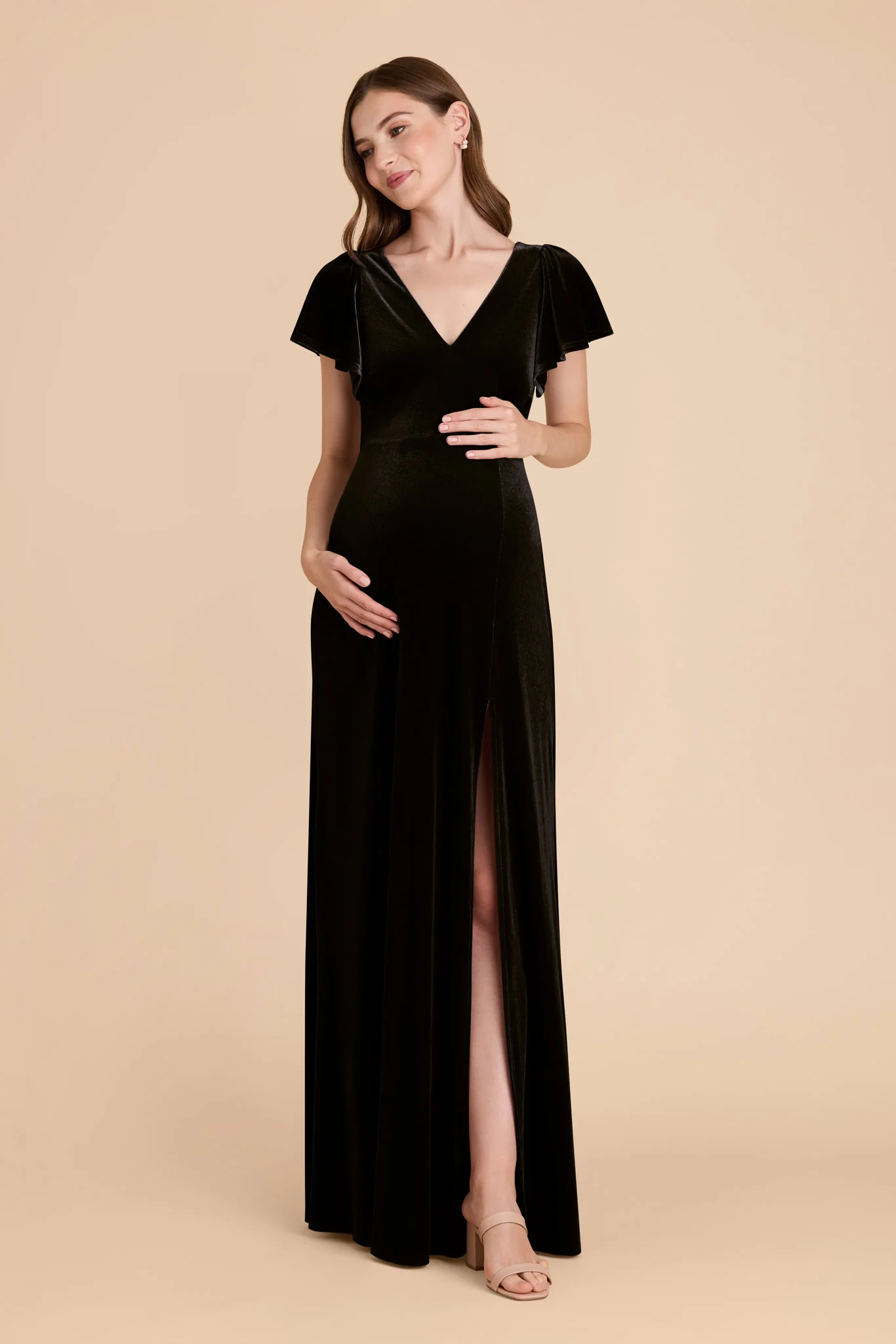 Velvet Black Dress - XNAUWBI