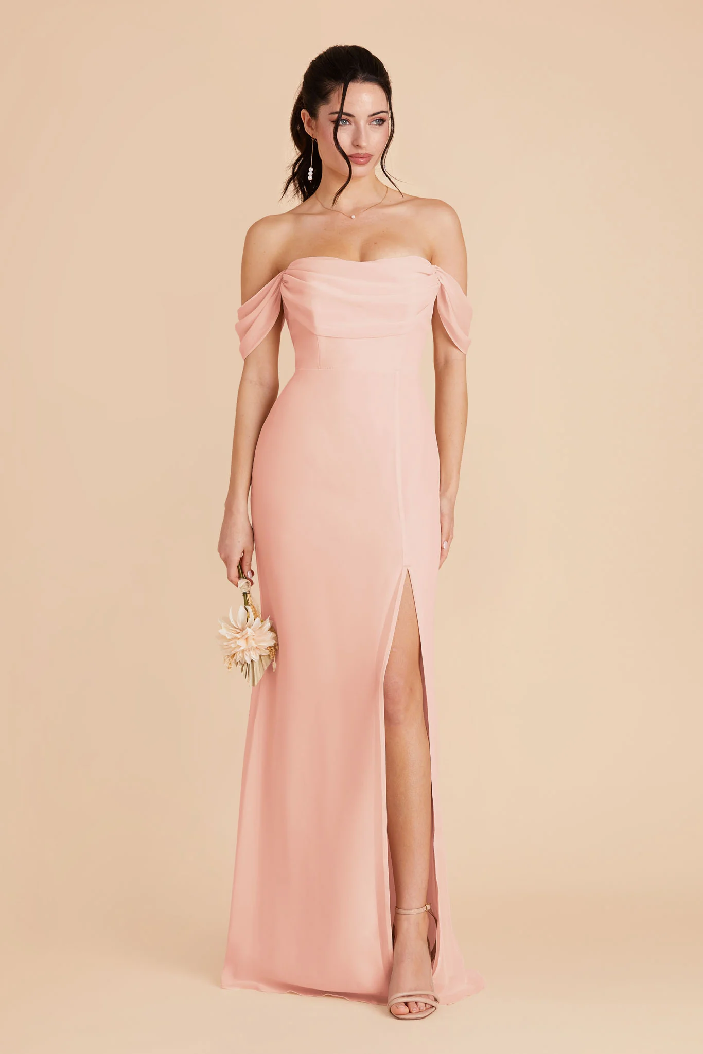 Chiffon Blush Pink Dress - XNAUWBI